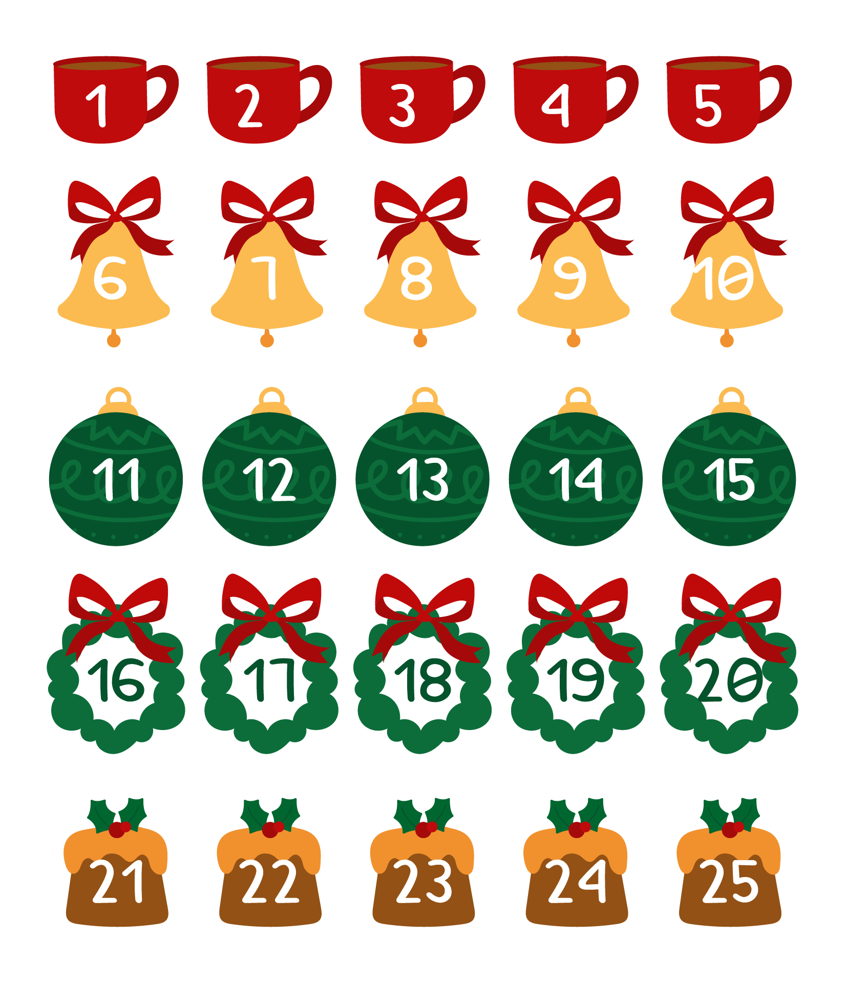 Post Free Printable Christmas Calendar Numbers 222496