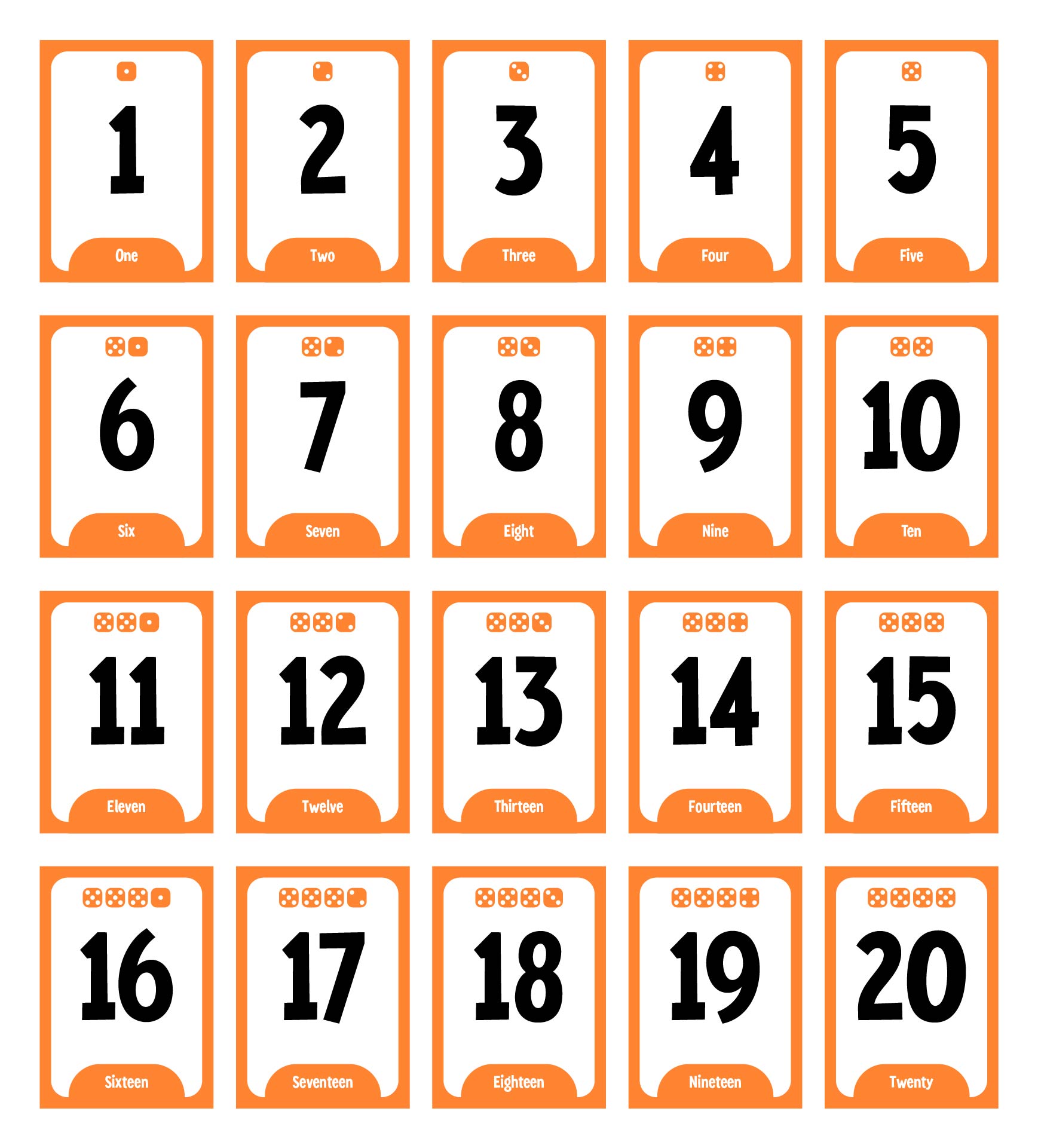 Post Large Printable Number Cards 1 20 32399