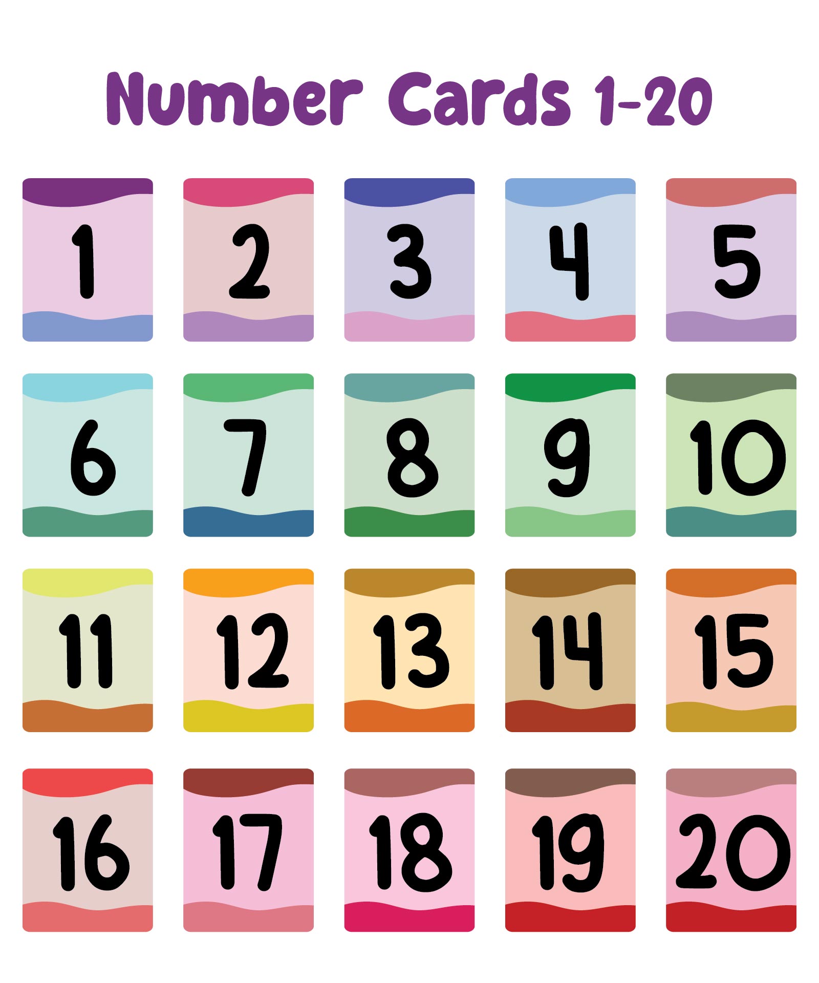 Post Large Printable Number Cards 1 20 32399