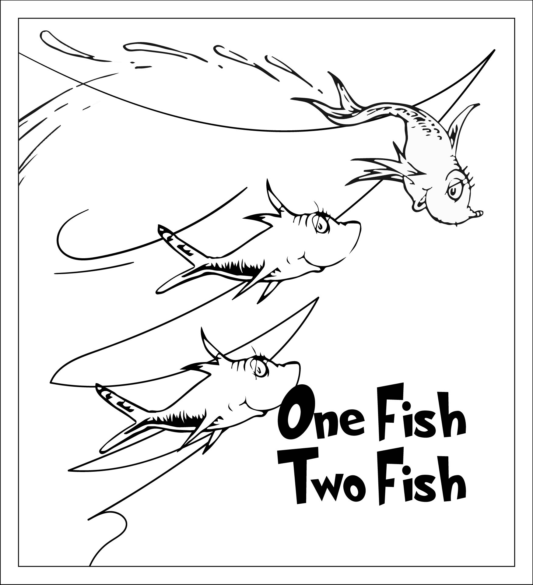 Post One Fish Two Fish Coloring Pages Printable 390562