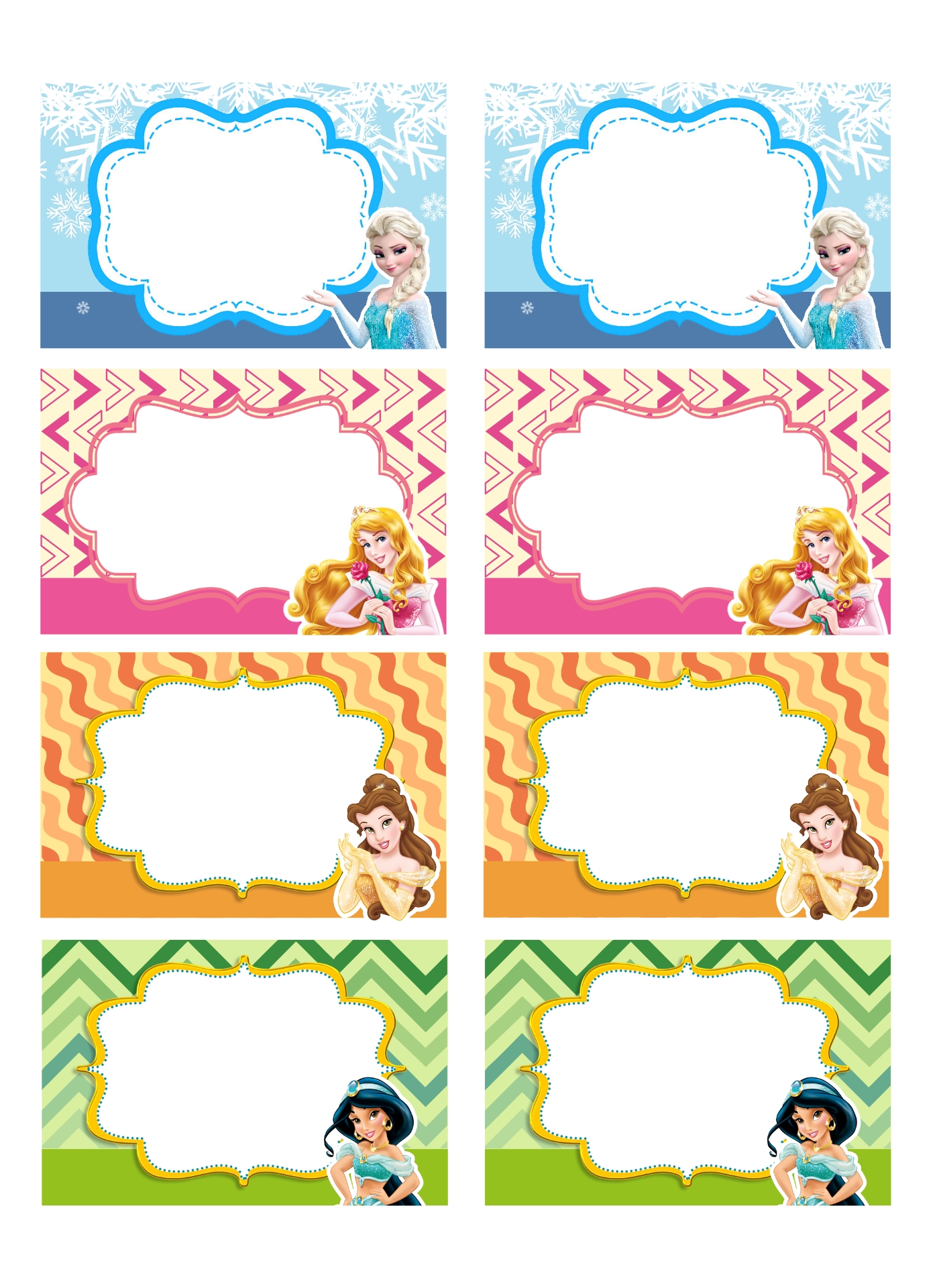 Post Princess Name Tags Printable 113184