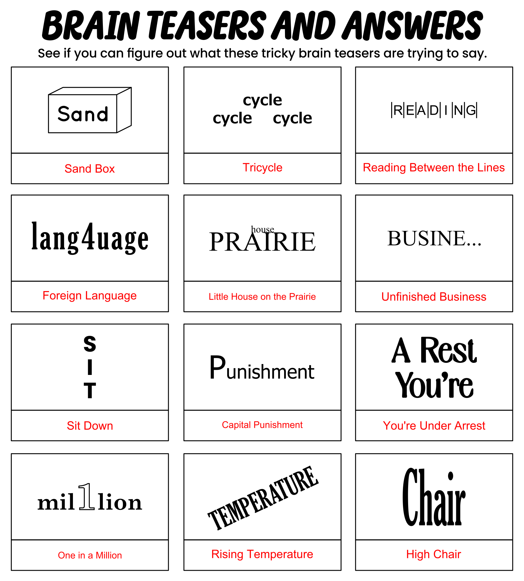 Post Printable Brain Teasers And Answers 260160