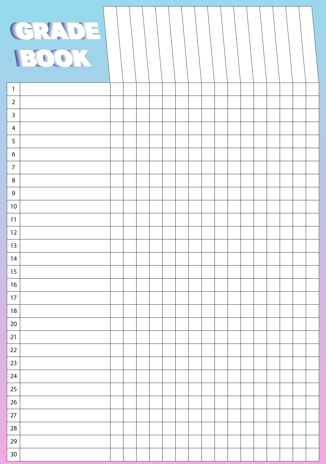 Post Printable Grade Sheets For Teachers 325491