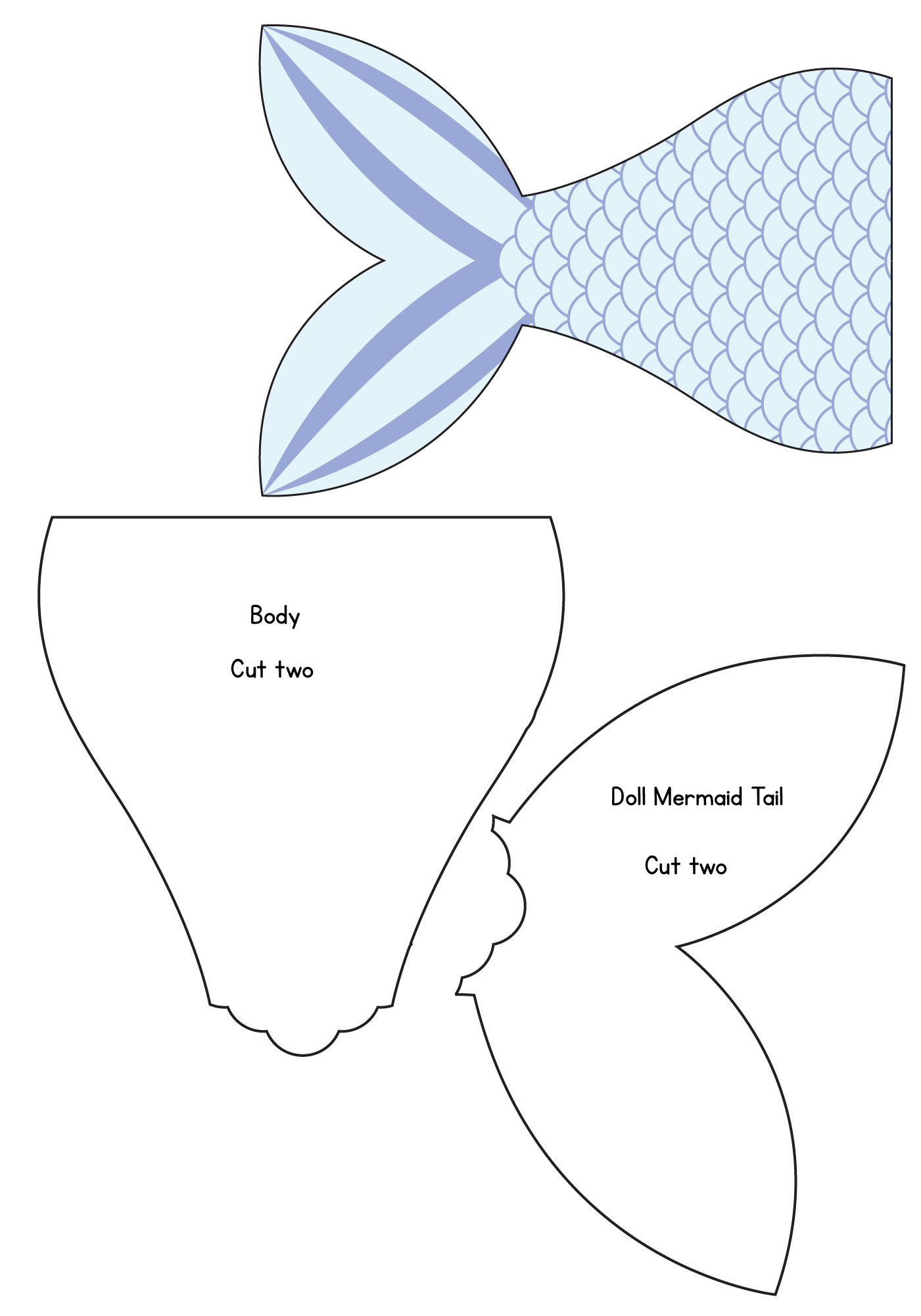 Post Printable Mermaid Tail Pattern 154784
