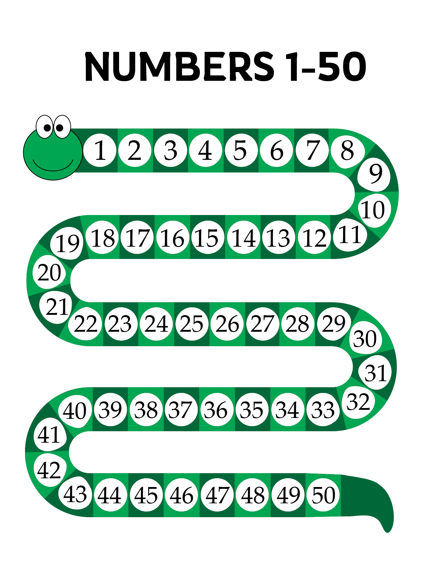 Post Printable Number Grid 1 50 31489