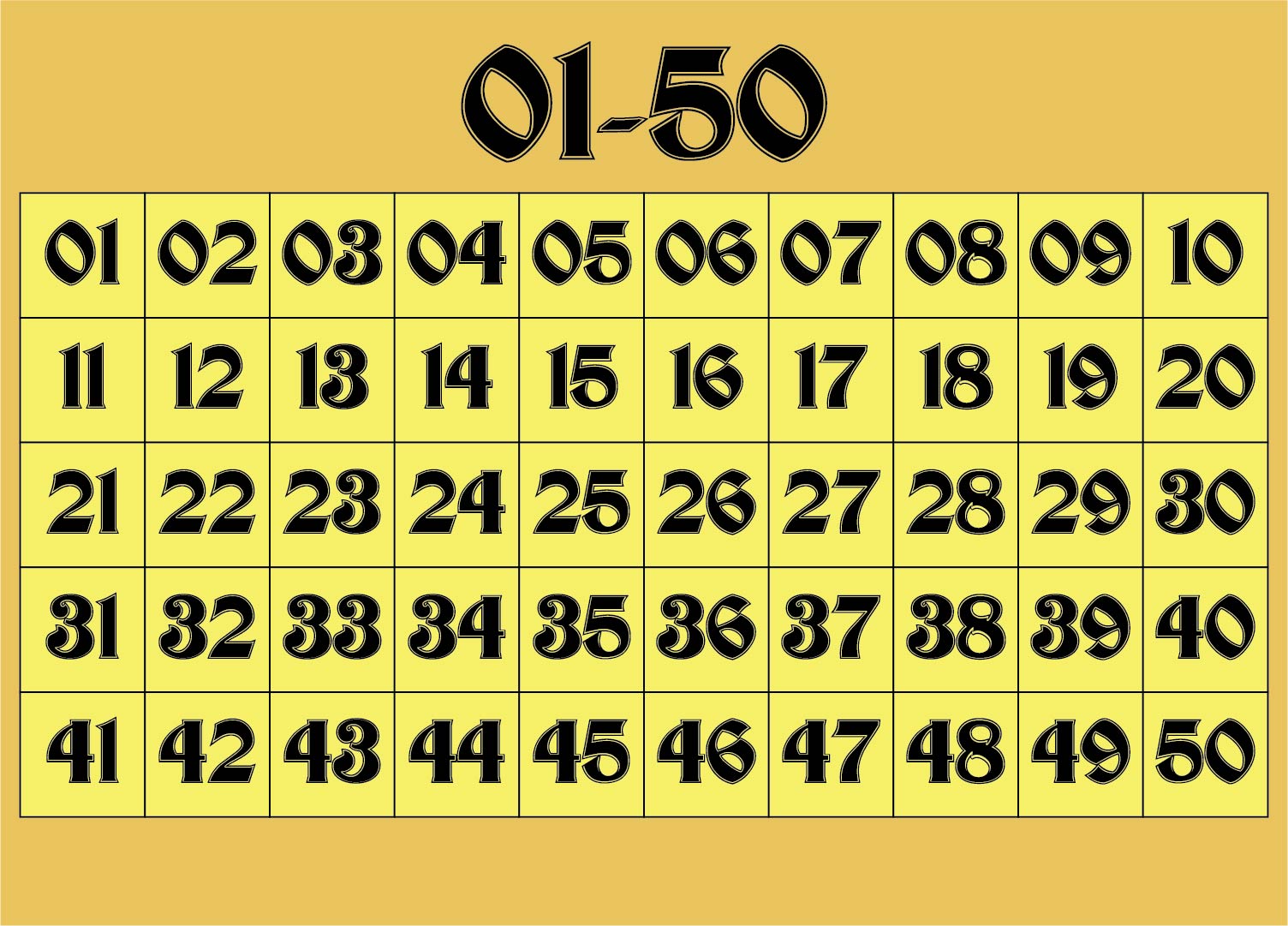 Post Printable Numbers 1 50 229482