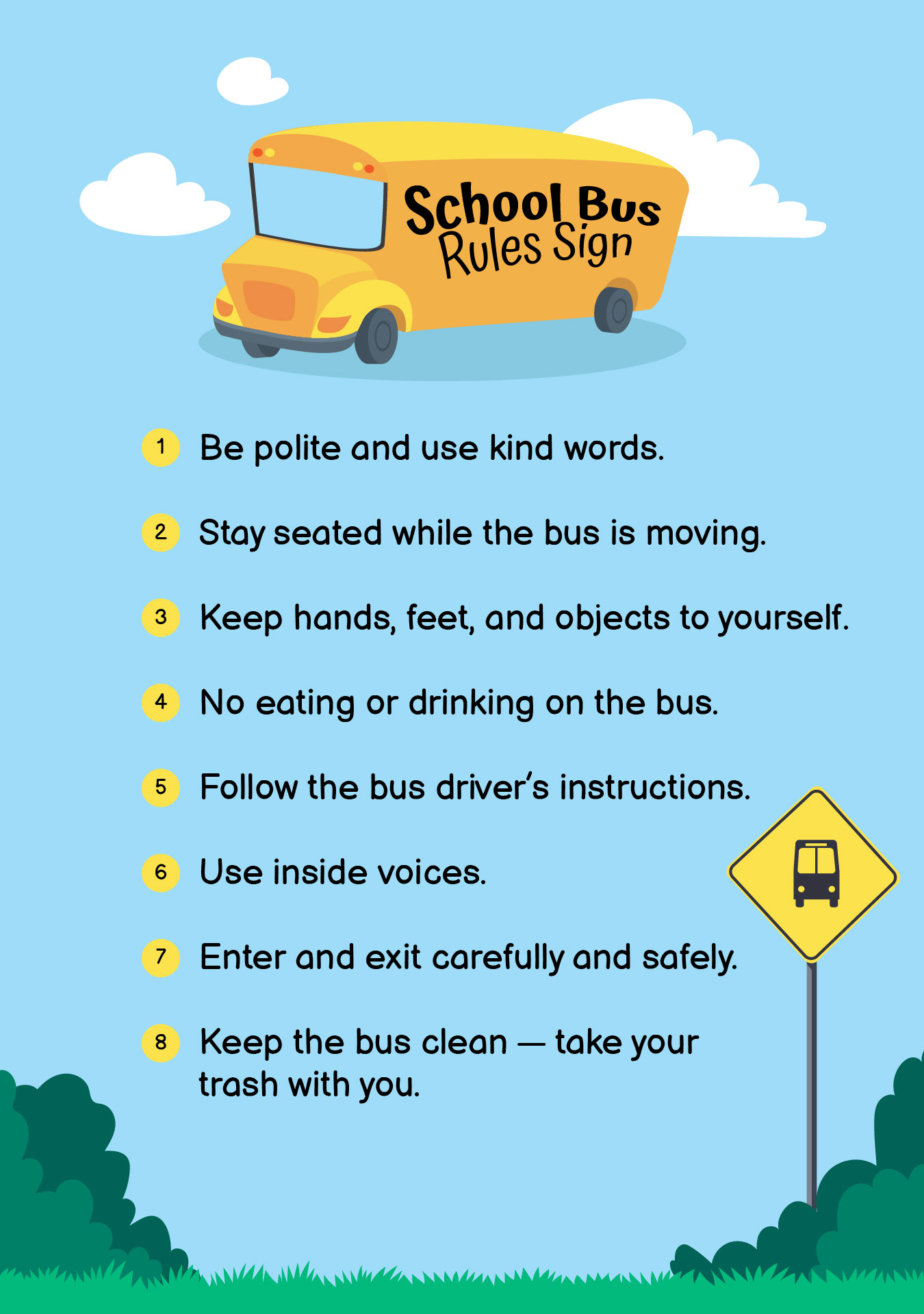 Post Printable School Bus Rules 277252