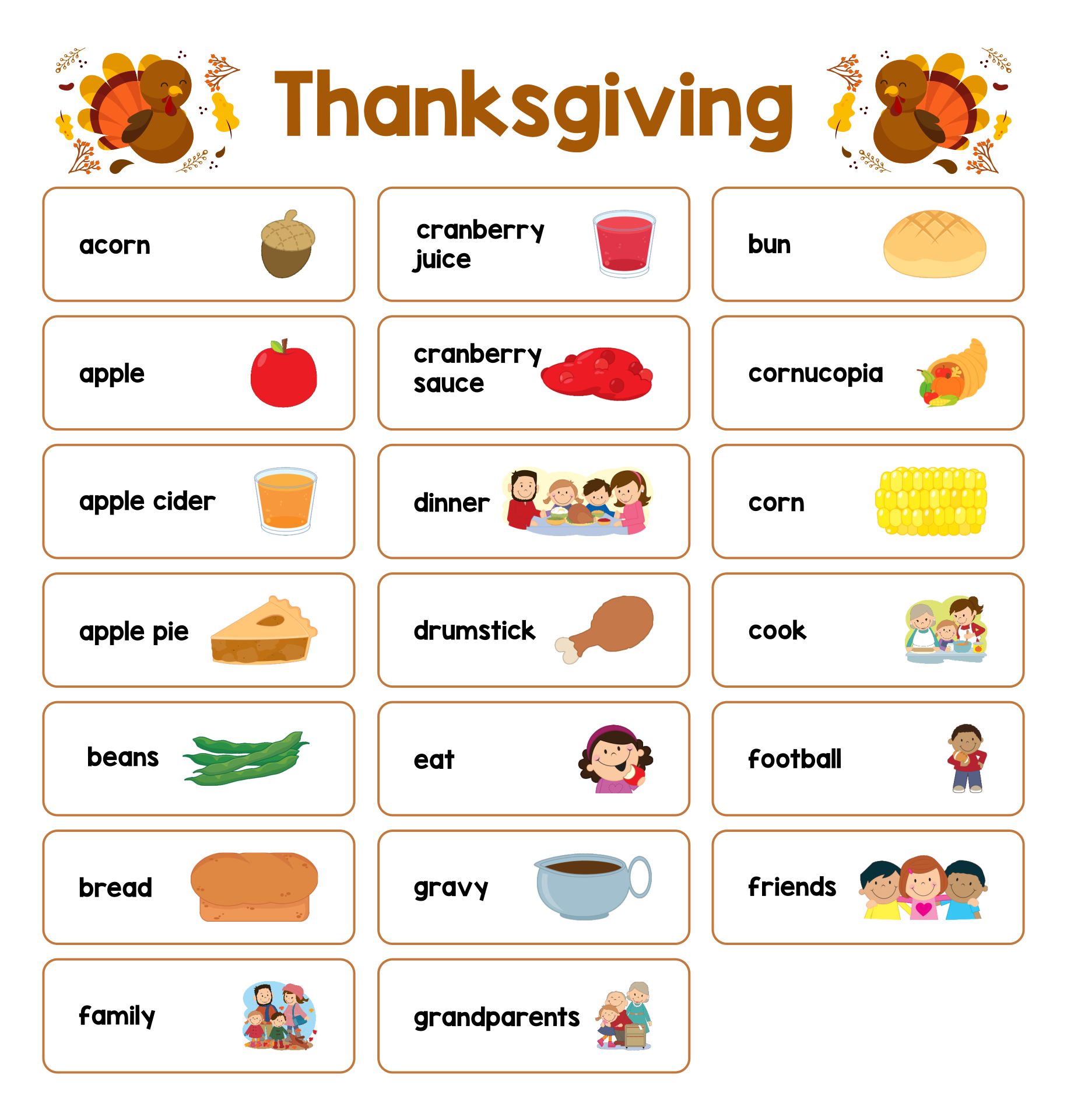 Post Printable Thanksgiving Word Wall 59951