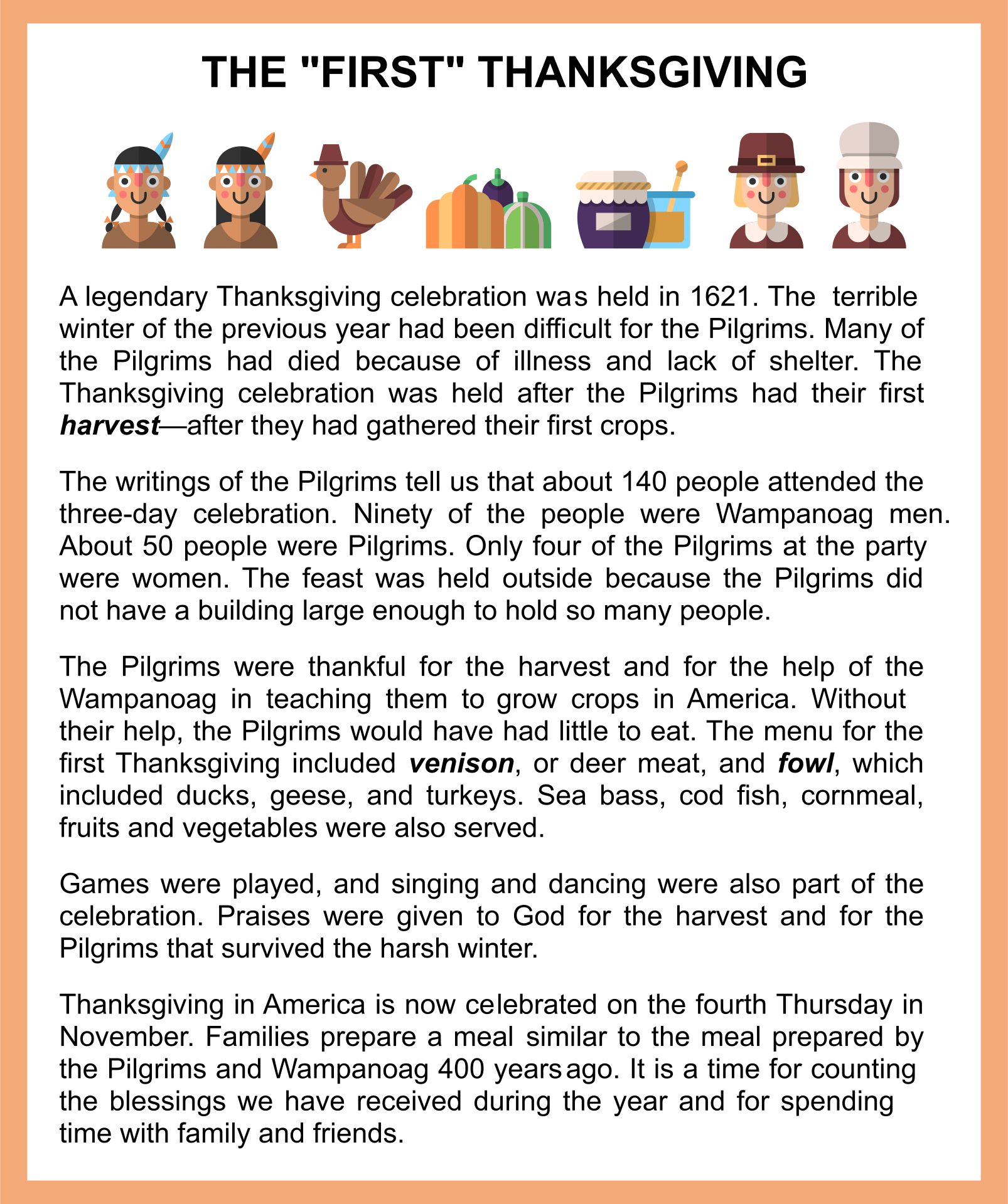 Post Thanksgiving Story Printable 225553