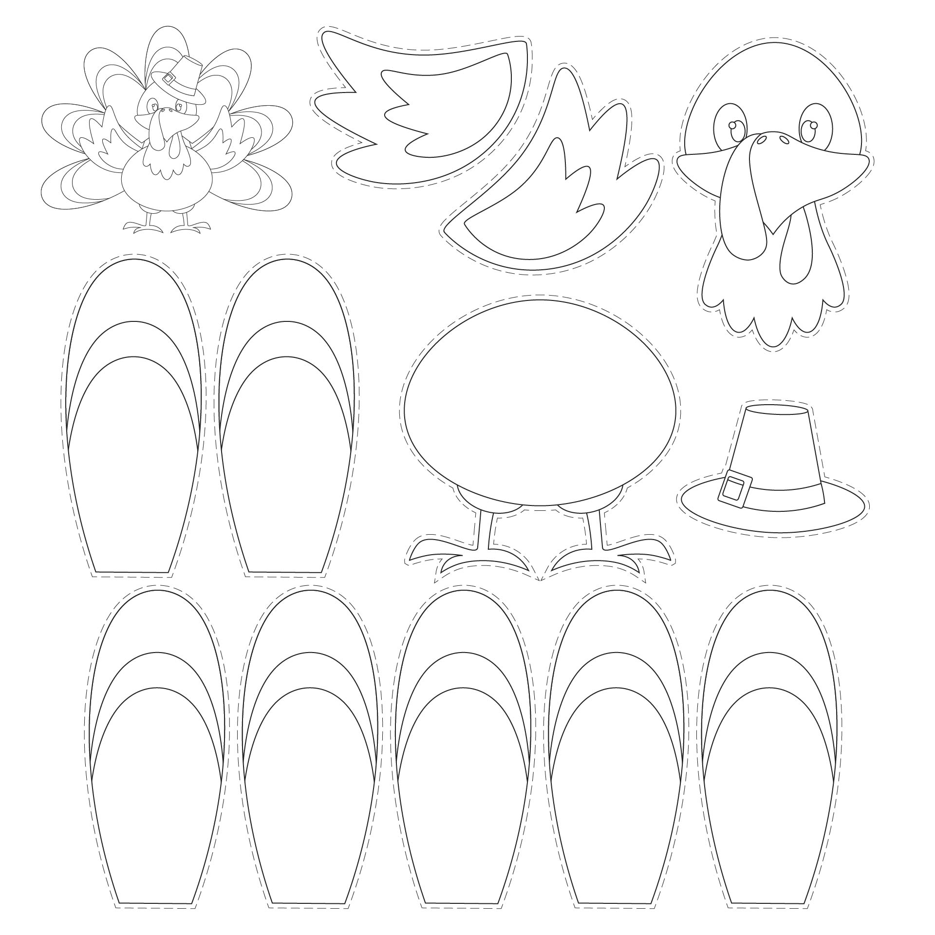 Post Thanksgiving Turkey Cut Out Printables 366217