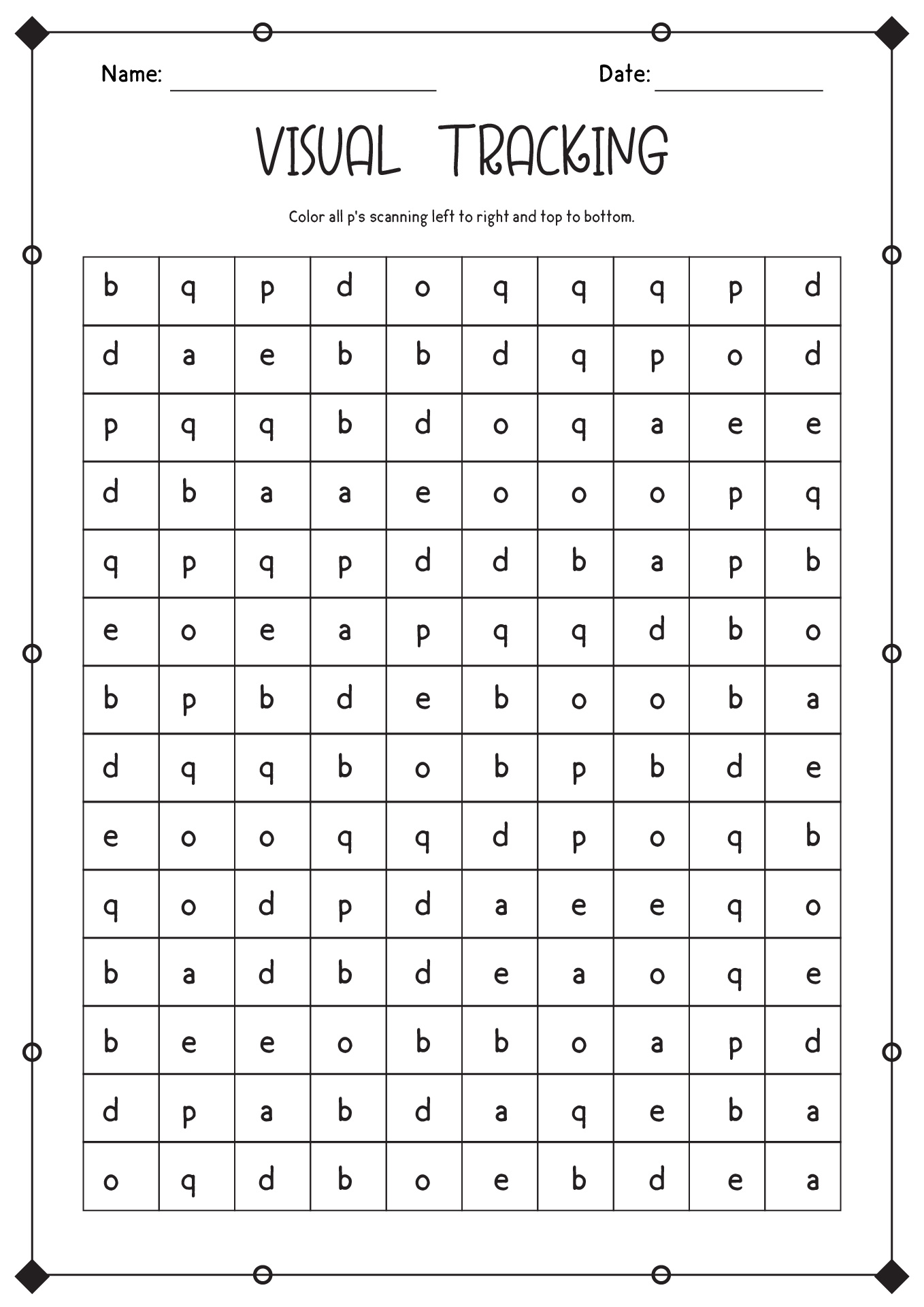 Post Visual Scanning Worksheets Printable 241706