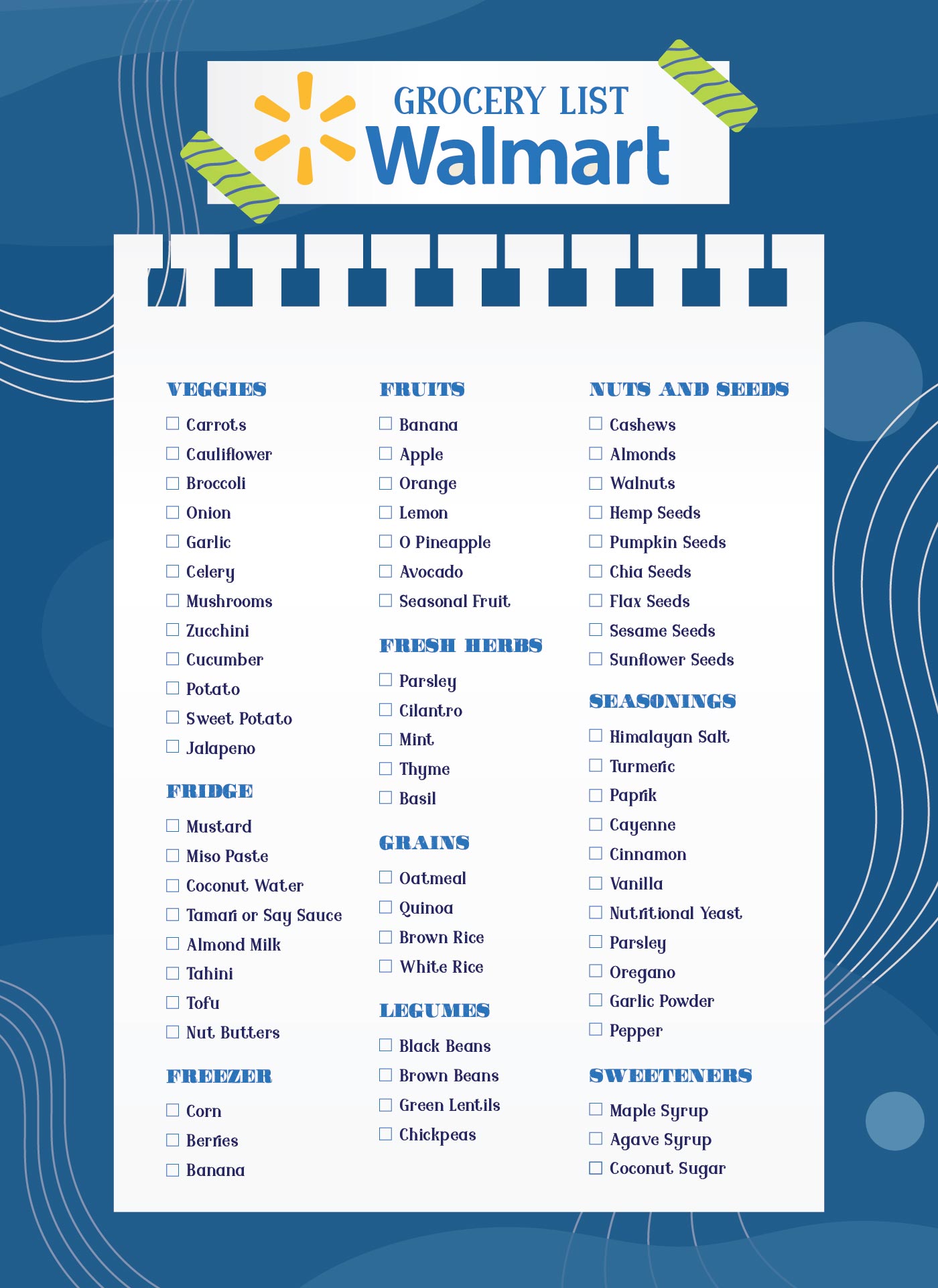 Post Walmart Grocery List Printable 29843