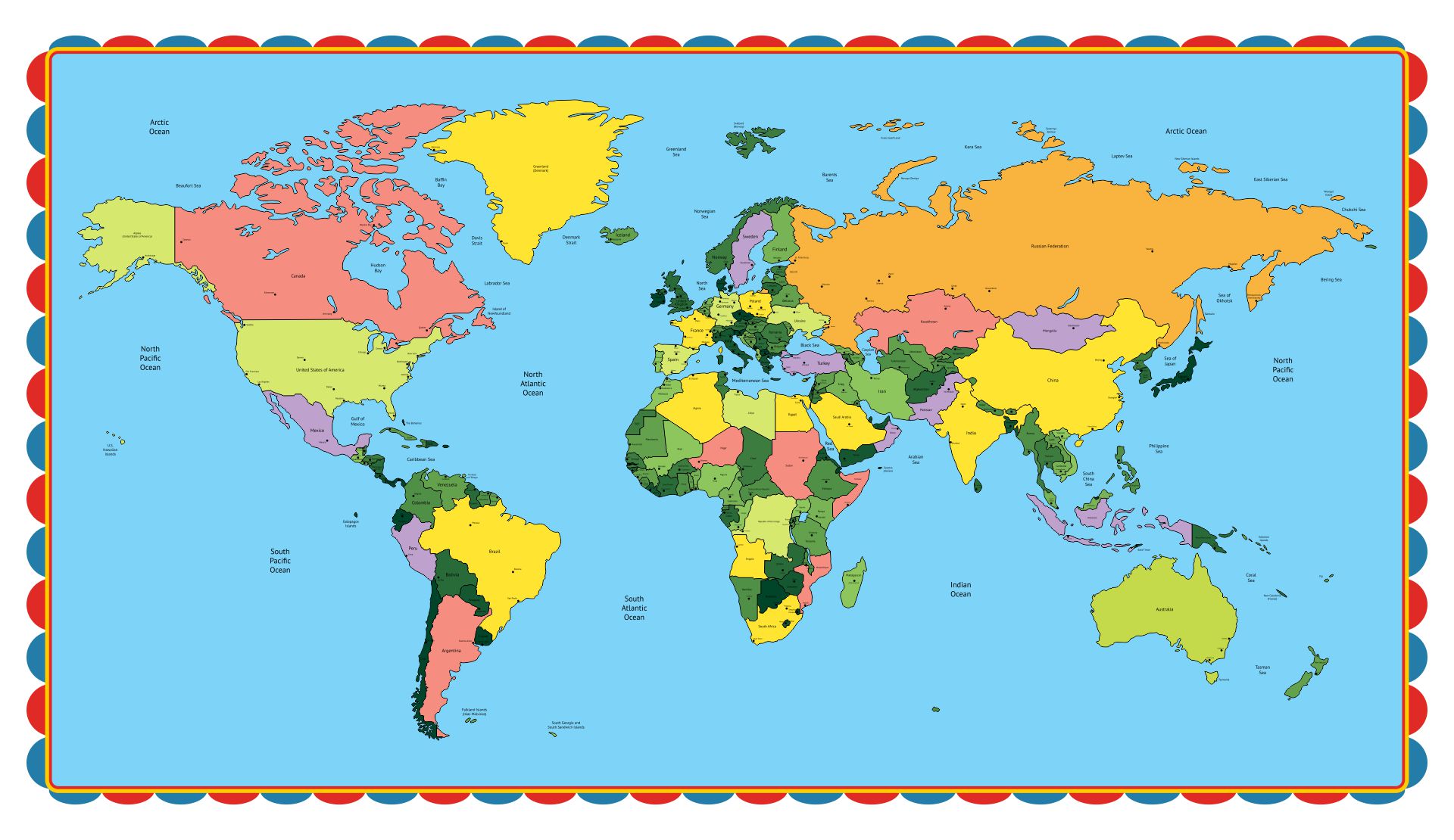 Post World Map Printable A4 Size 397159