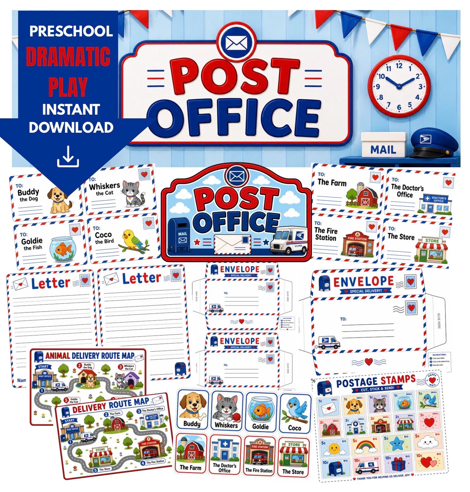 Postal Office Pretend Play