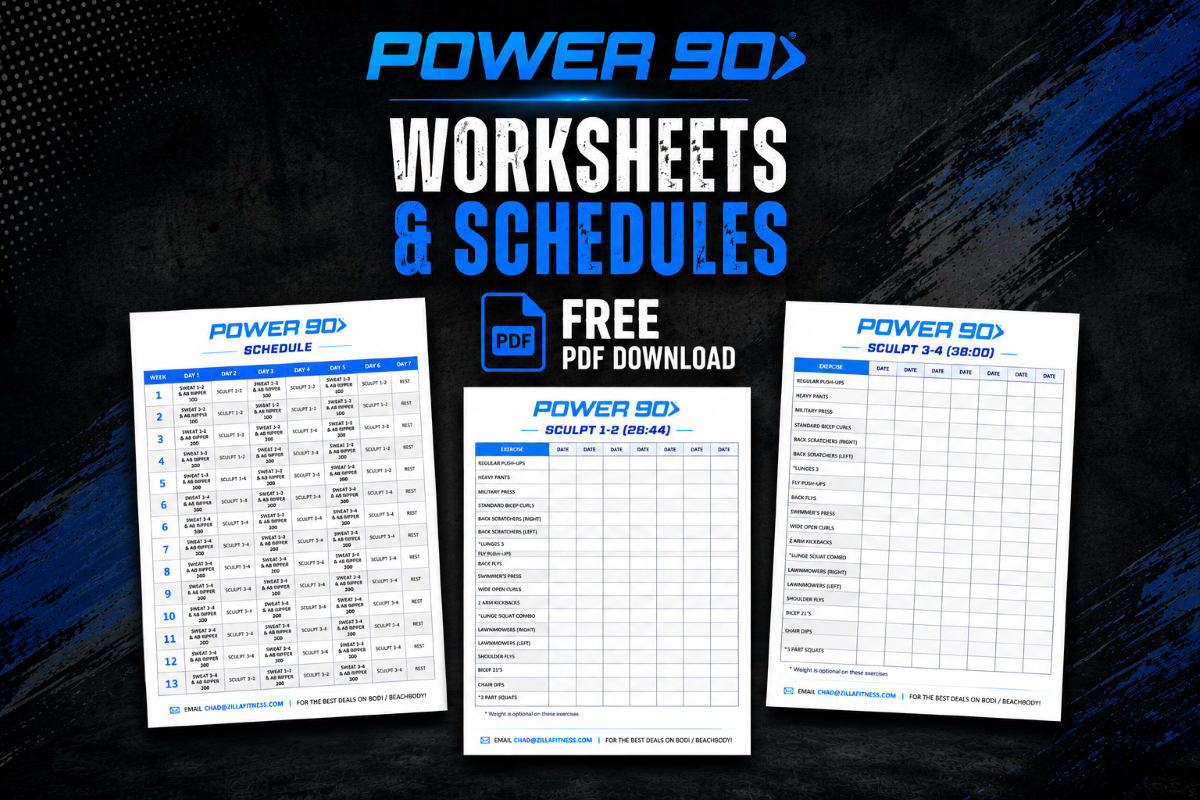 Power 90 Worksheets And Schedule