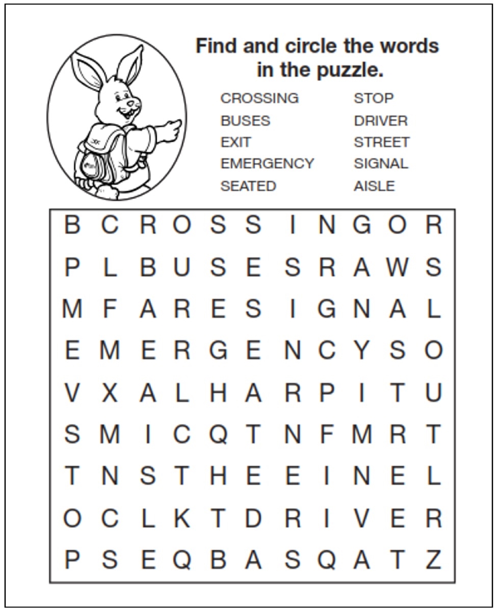free bus safety printables