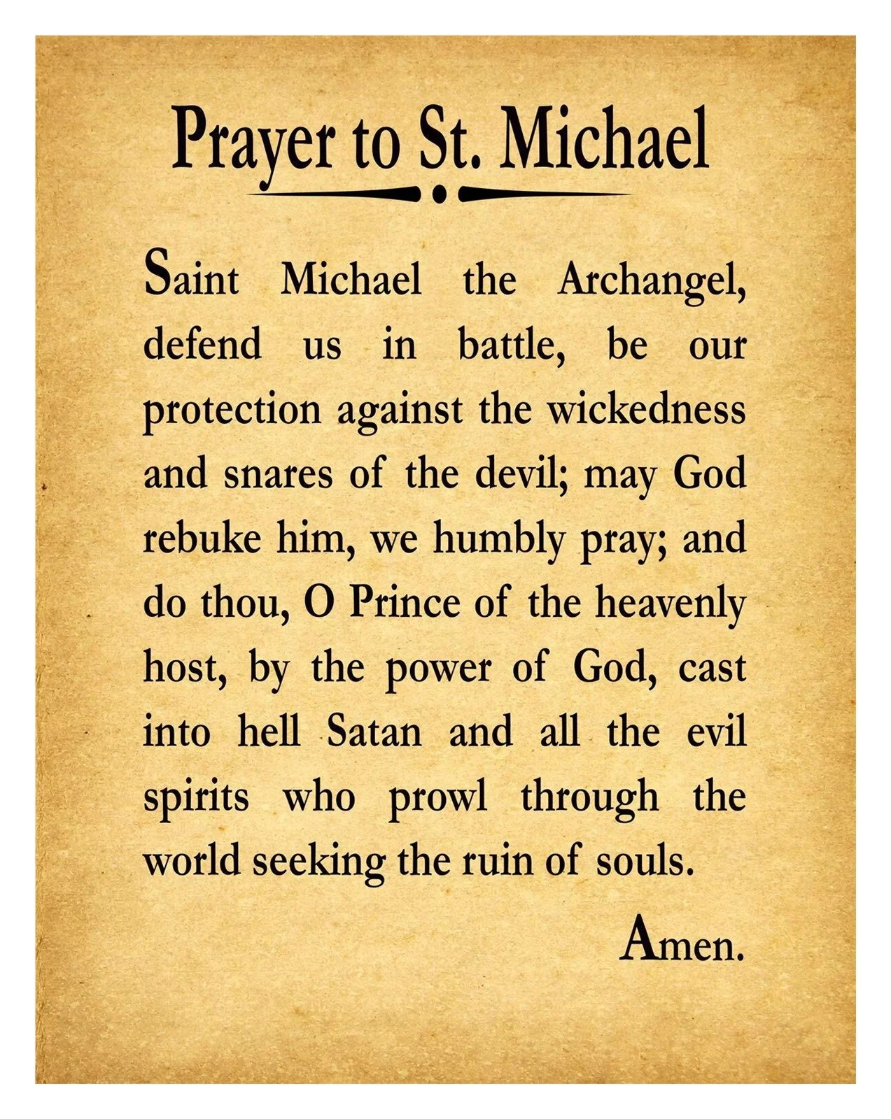 Prayer To St Michael The Archangel Christian Prayer Print Prayer To St Michael The Archangel Christian Prayer Print