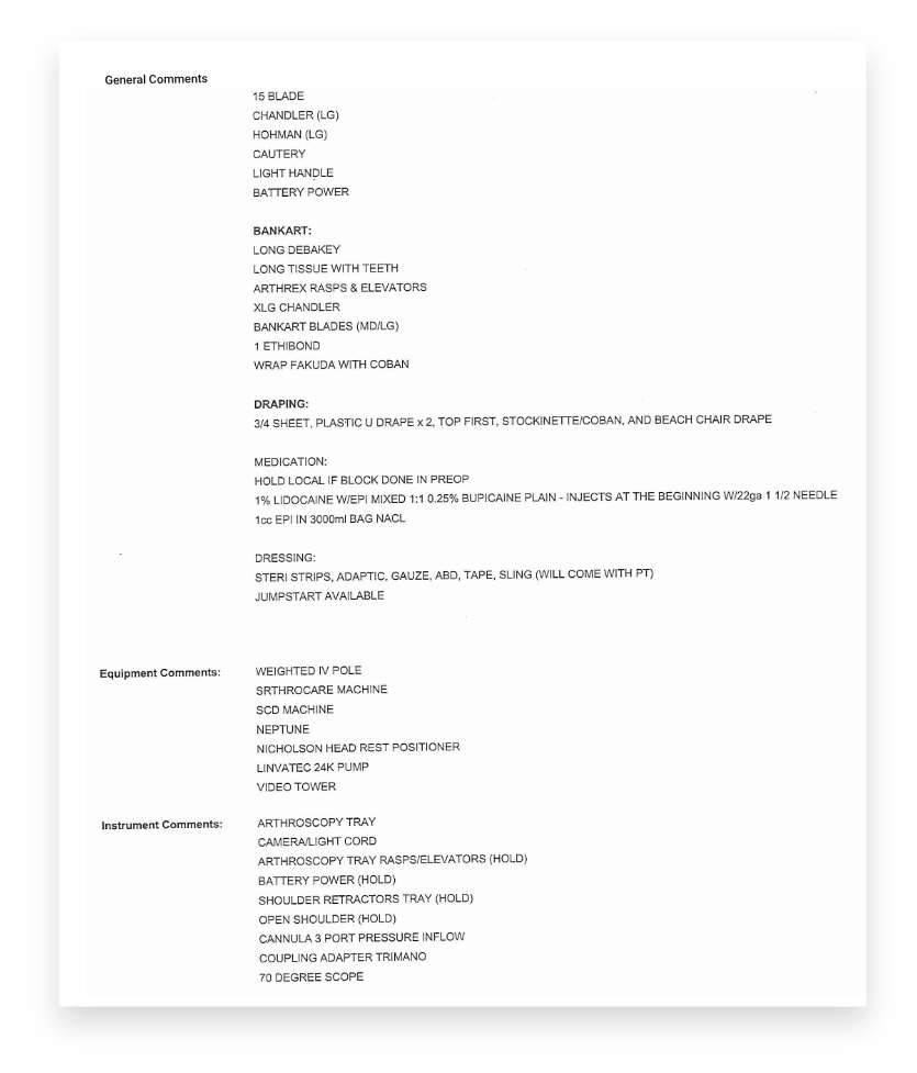 free surgeon preference card template