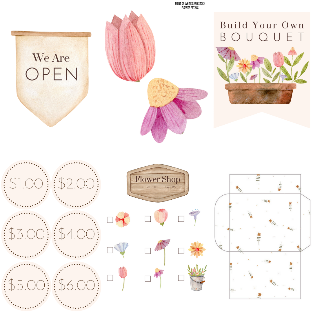 free preschool flower shop printables