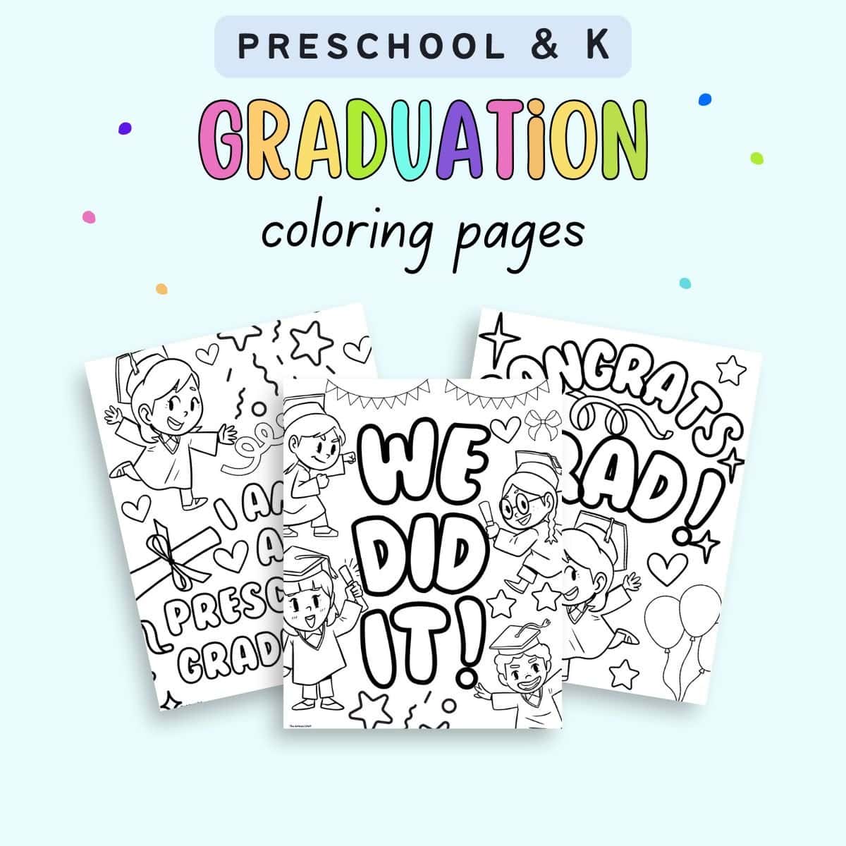 Preschool And Kindergarten Graduation Coloring Pages