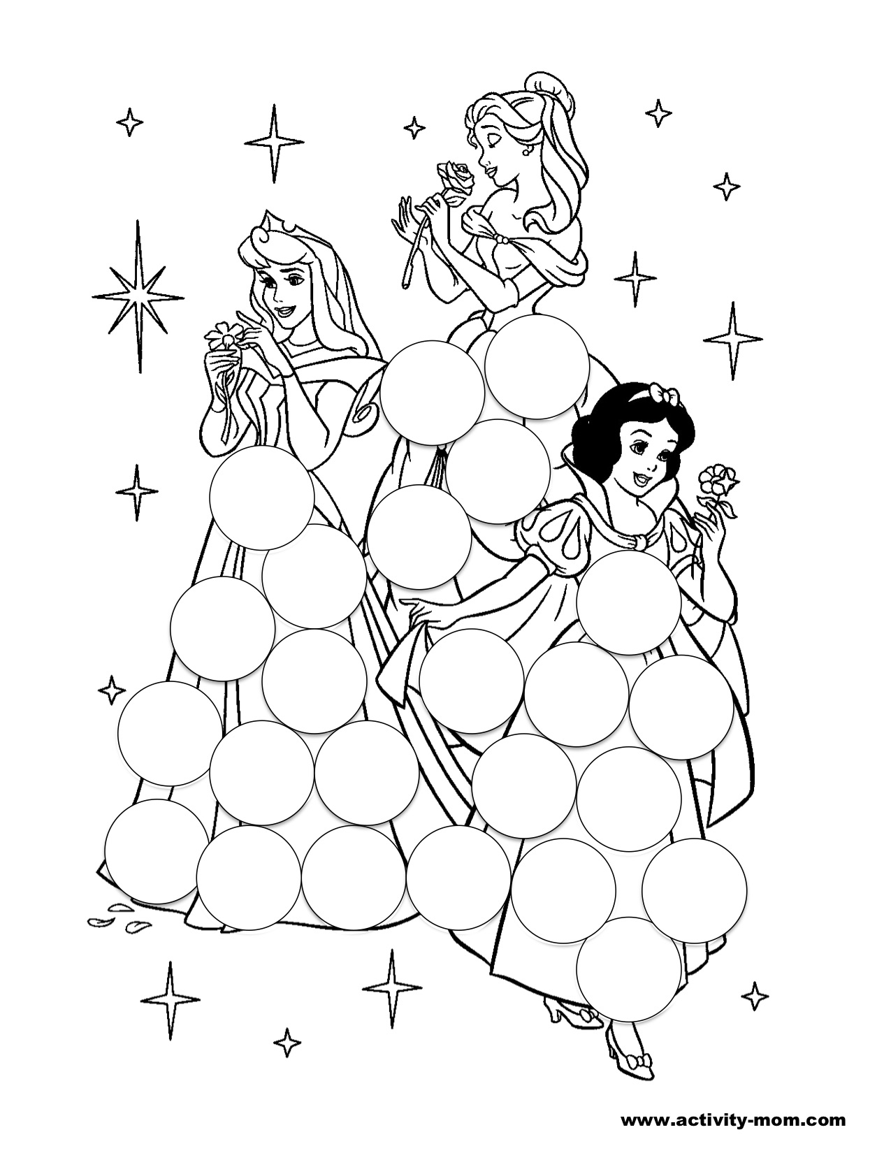 Princess Dot Marker Pages Printable