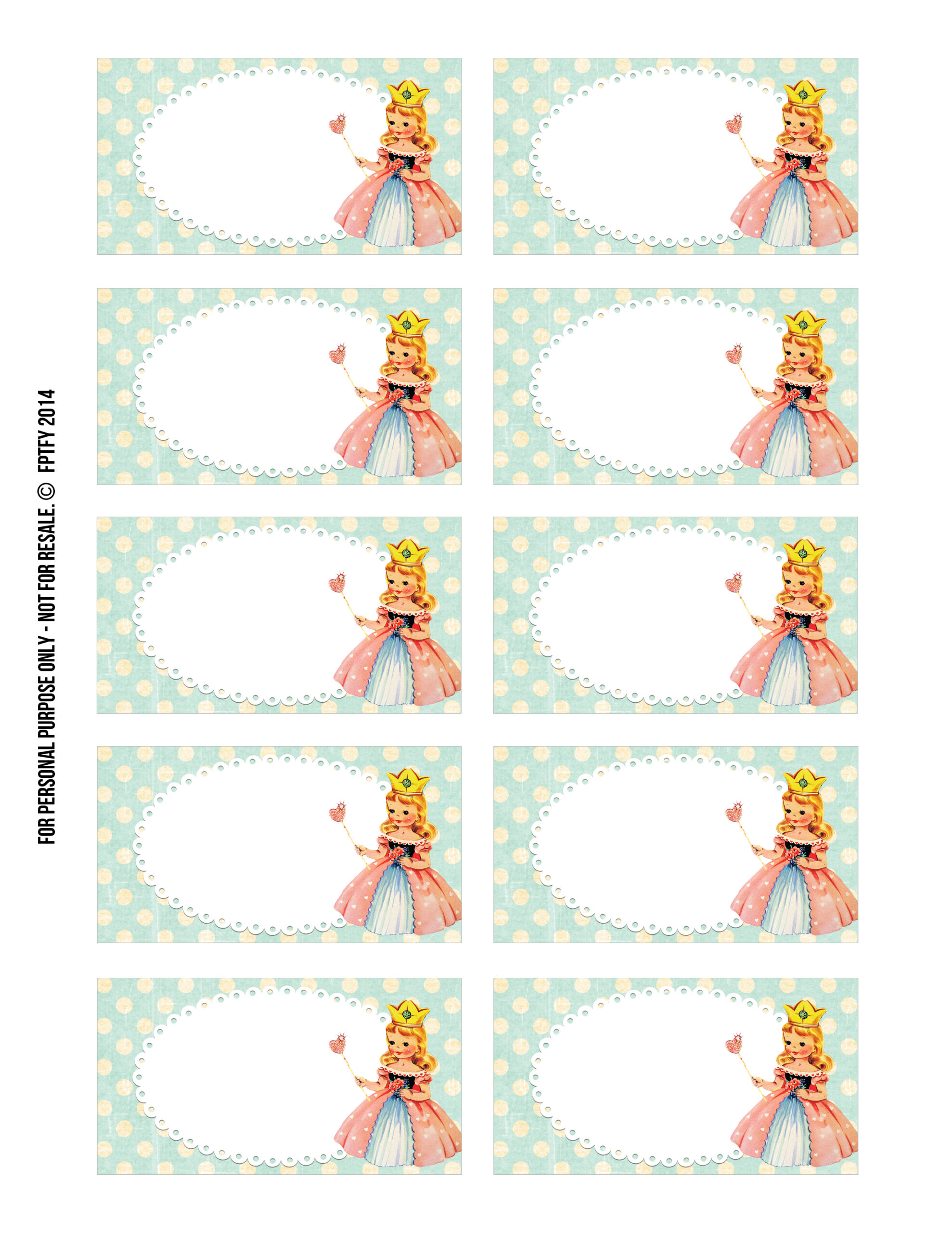 Princess Label Printable
