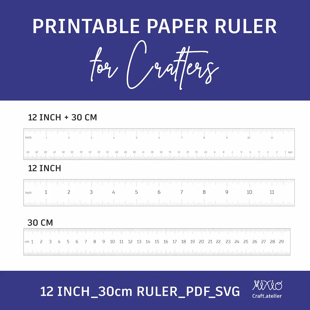 Printable 12 Inch 30 Cm Ruler Set