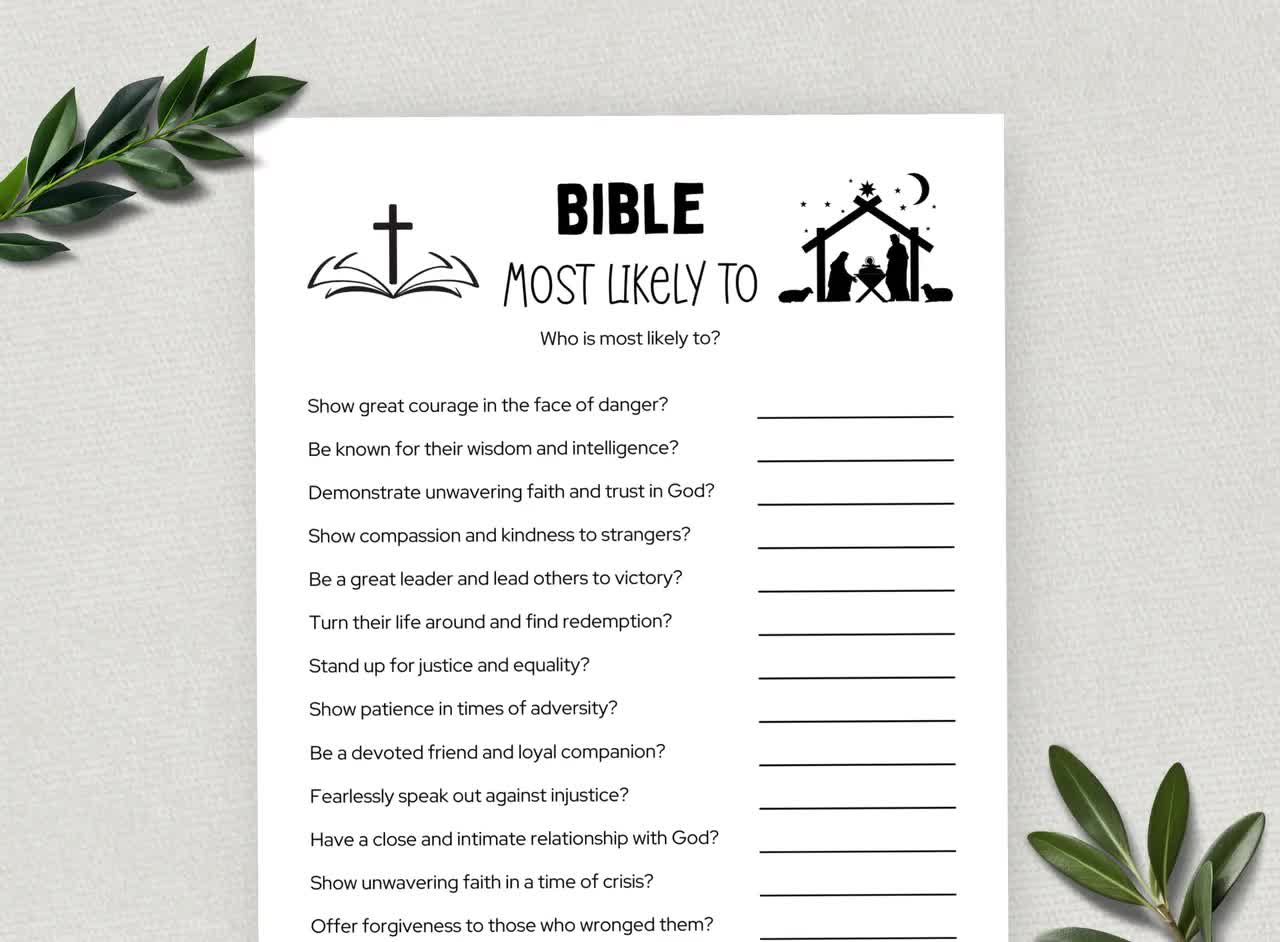 Printable Bible Most Likely To Bible