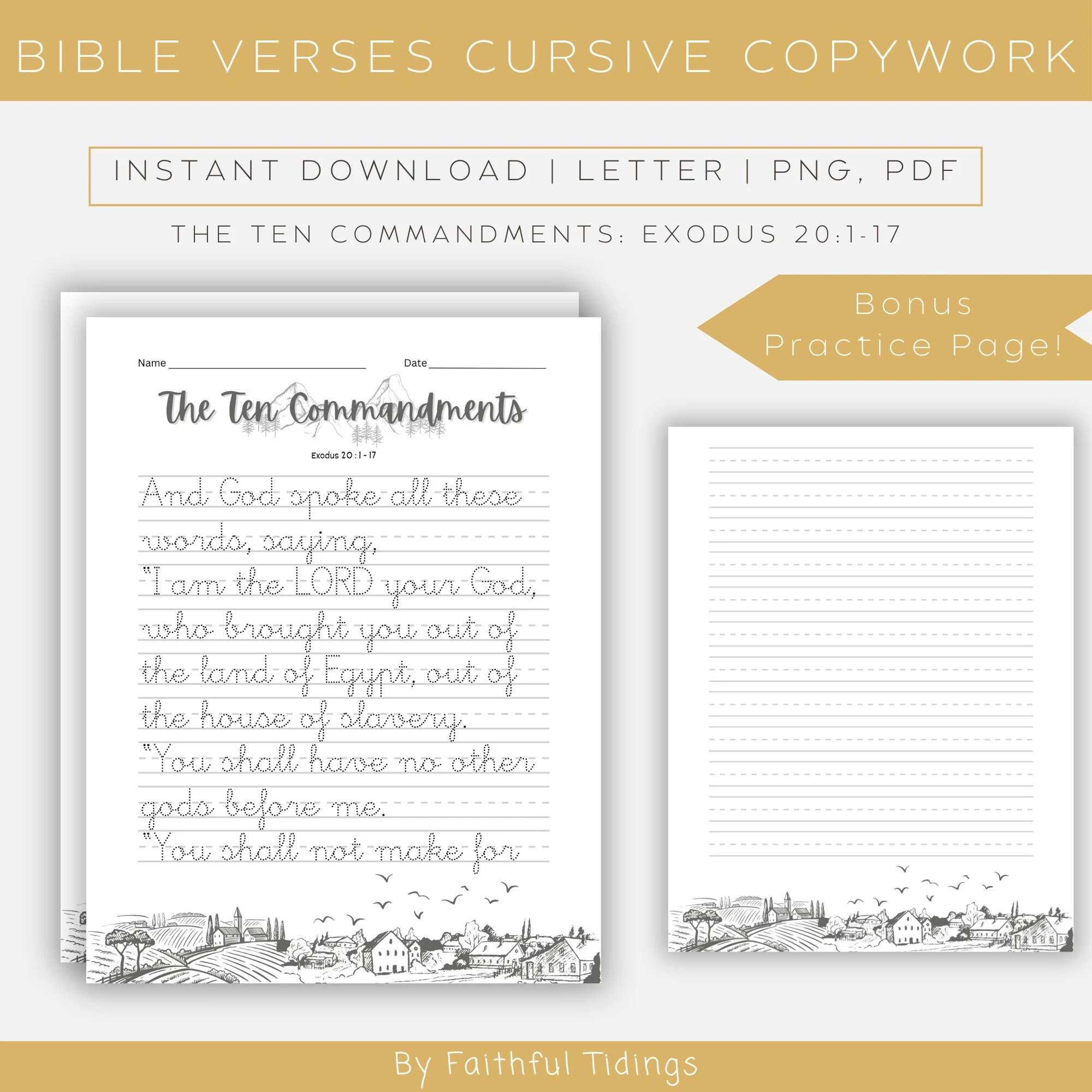 Printable Bible Verses Copywork The Ten