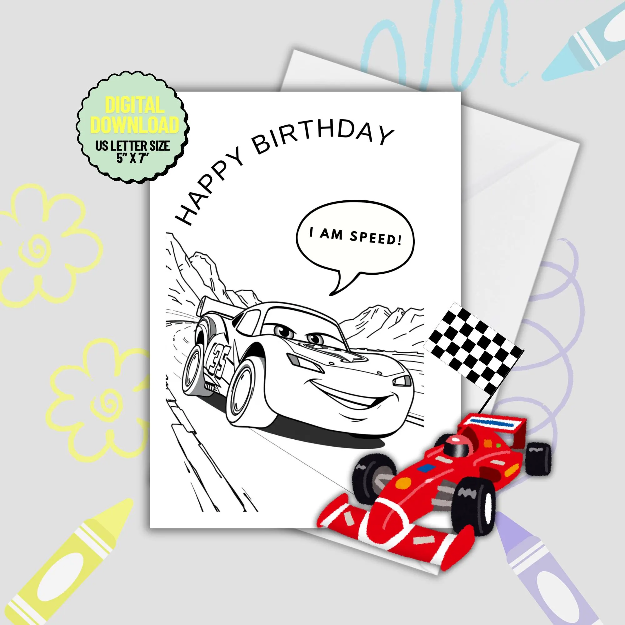 Printable Car Birthday Card For Kids Diy