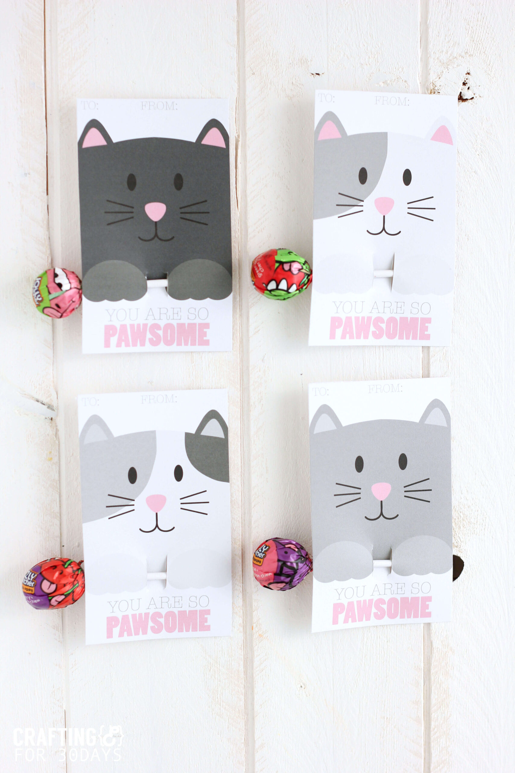 Printable Cat Valentine Cards