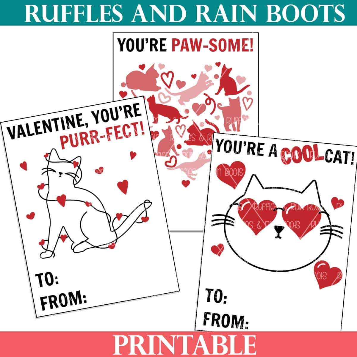 Printable Cat Valentines Printable Cat Valentines