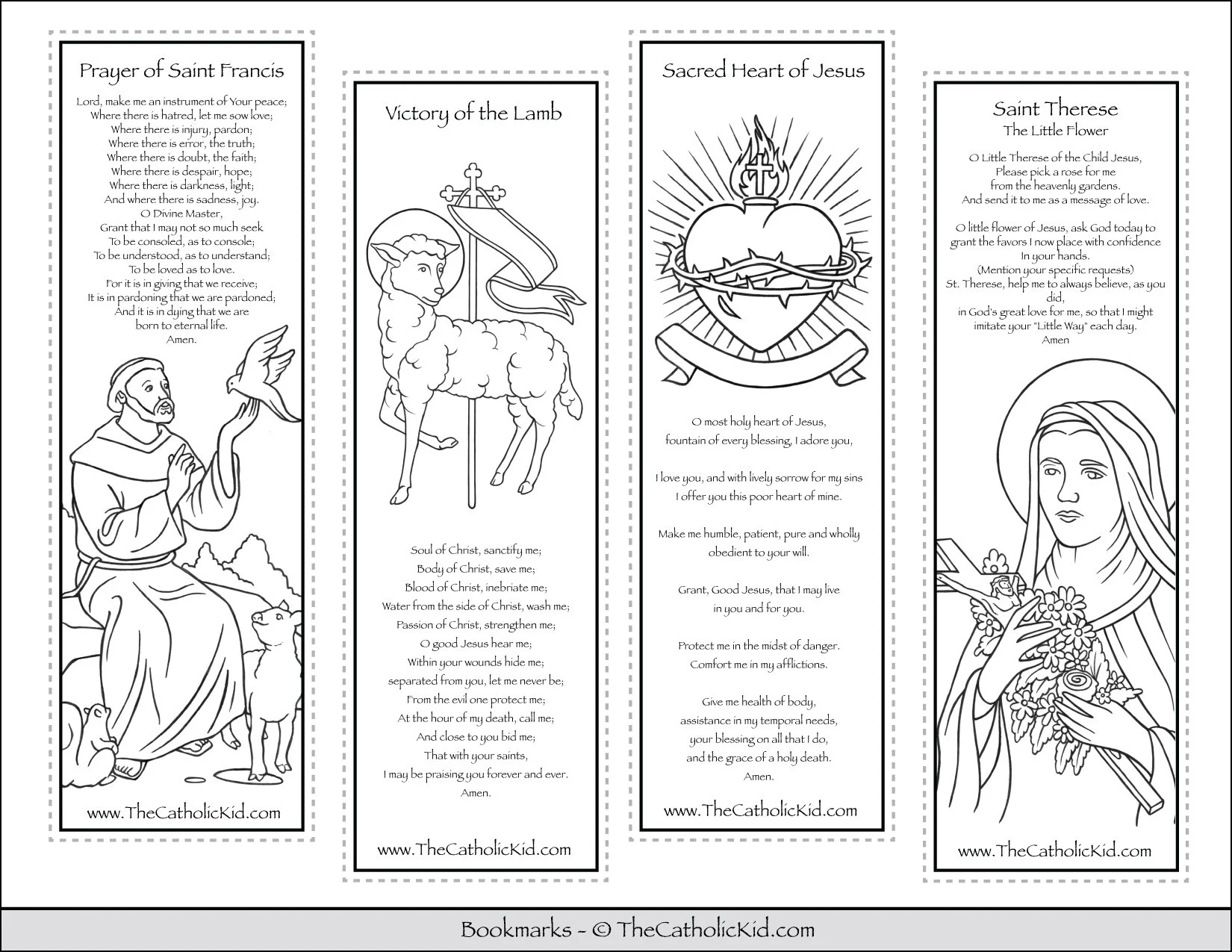 Printable Catholic Bookmarks Coloring Pages Cnt Mls
