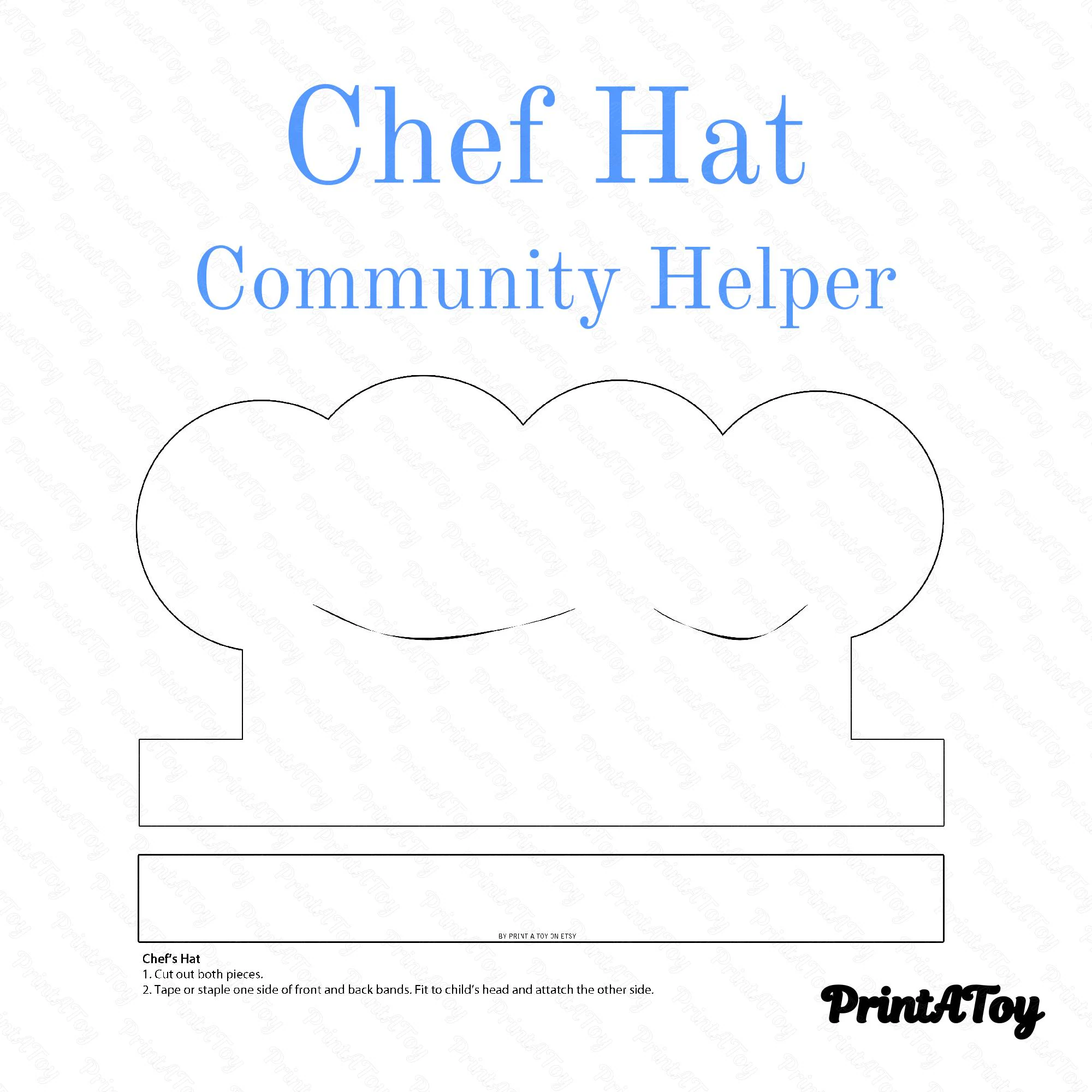 free printable chef hat pattern