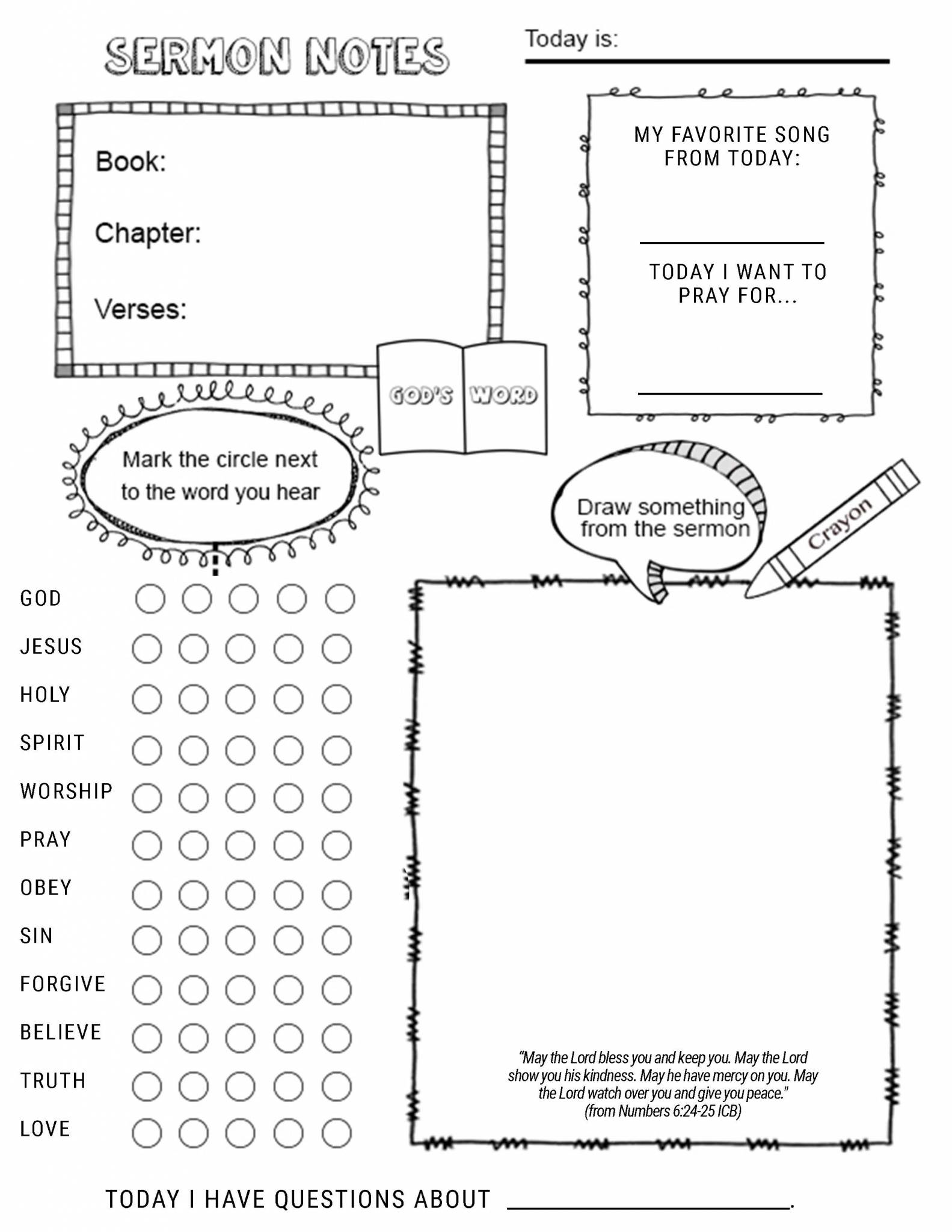 Printable Childrens Bulletin