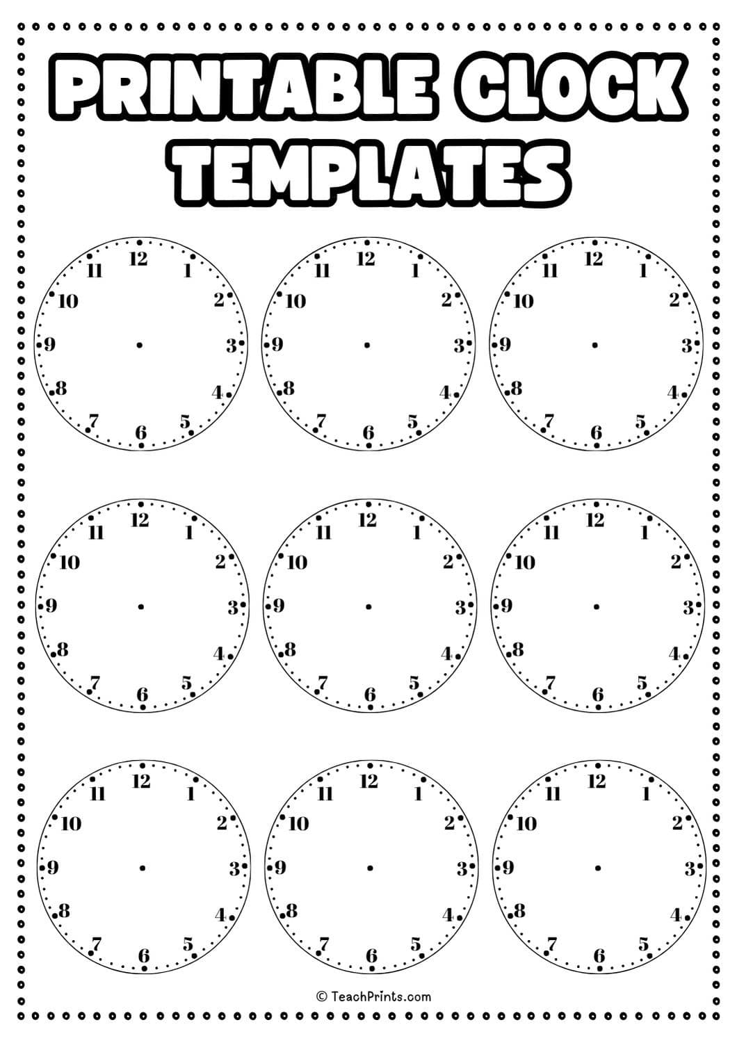 Printable Clock Face