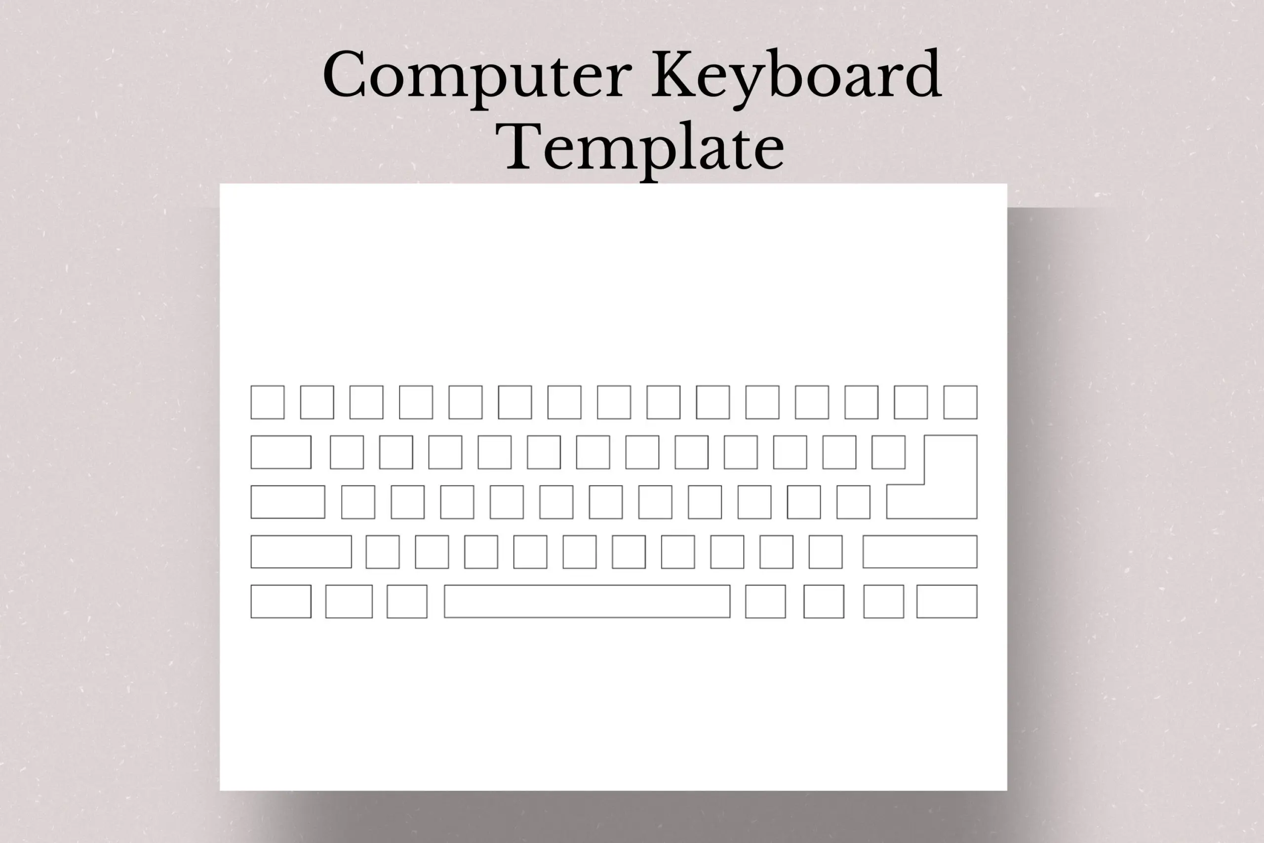 Printable Computer Keyboard Template