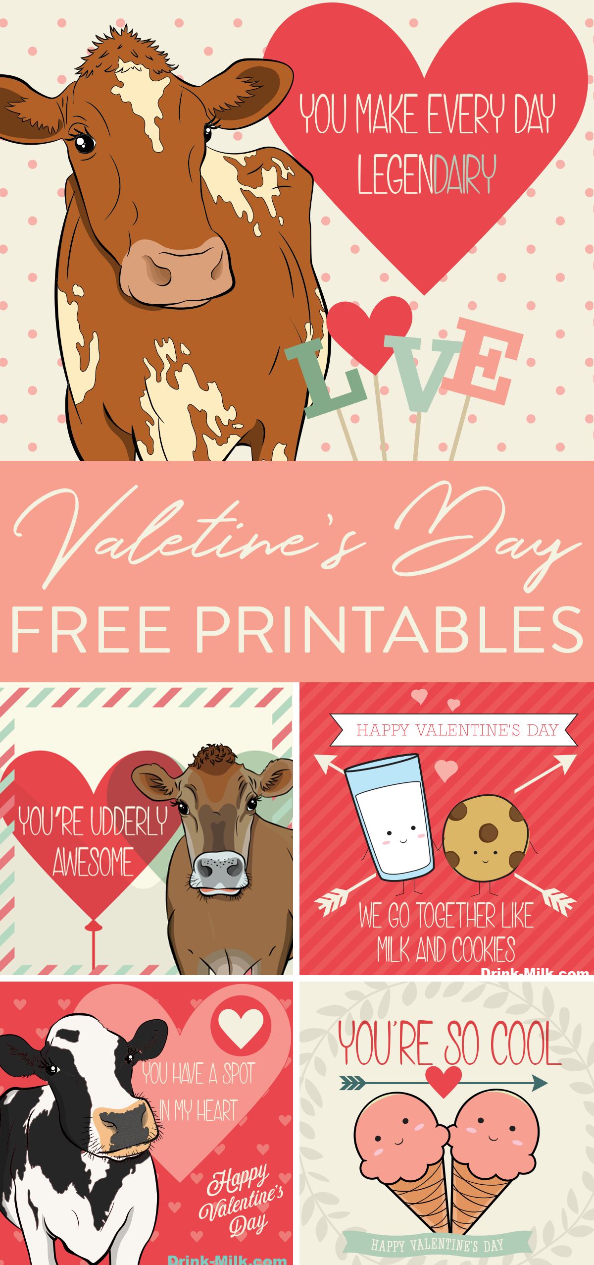 Printable Cow Valentines