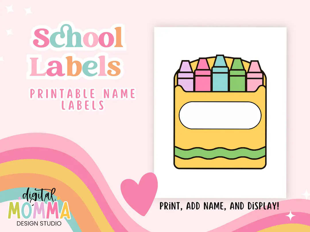 Printable Crayon Box Classroom Label