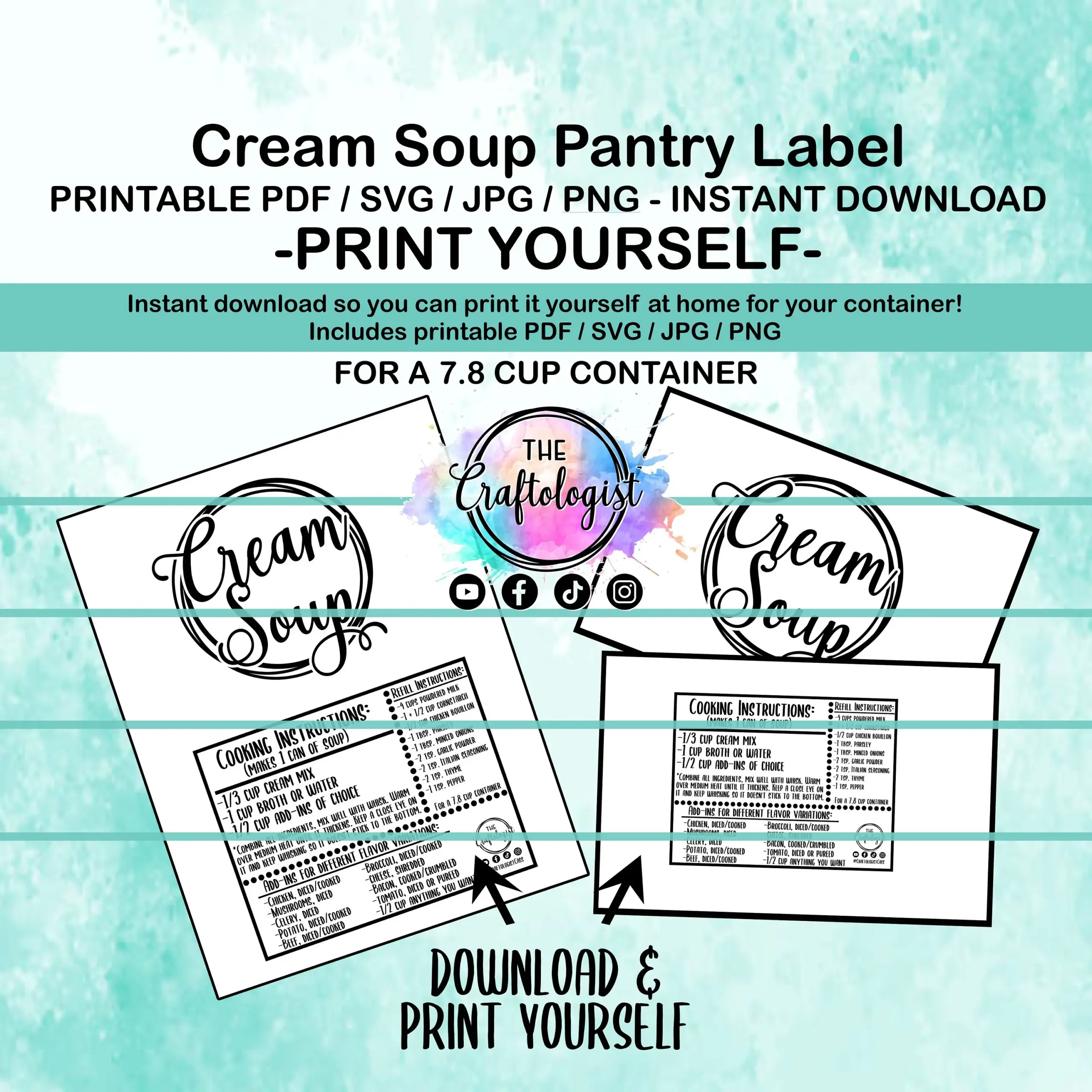 Printable Cream Soup Mix Labels Pdf Svg