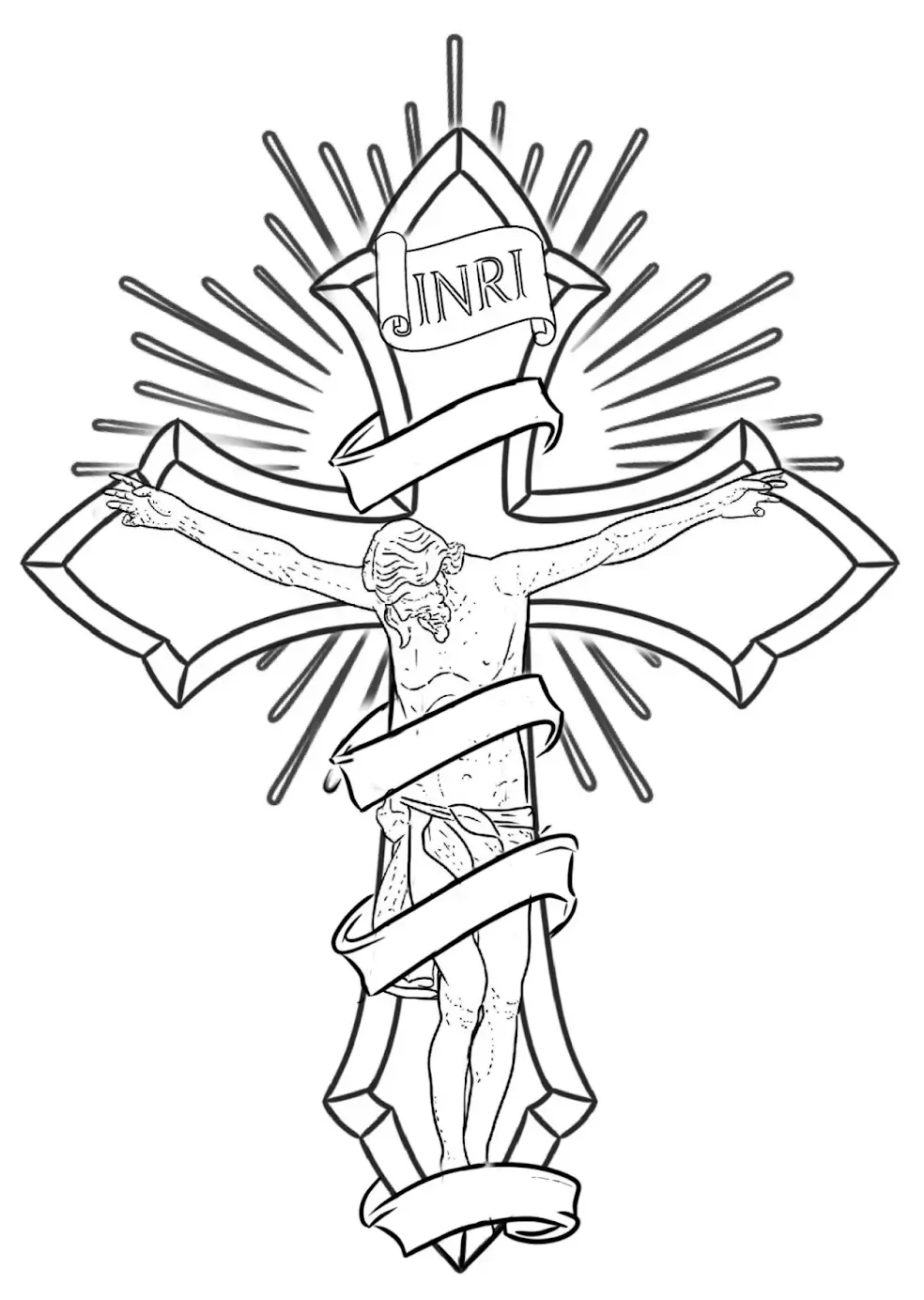 Printable Cross Tattoo Stencil Designs