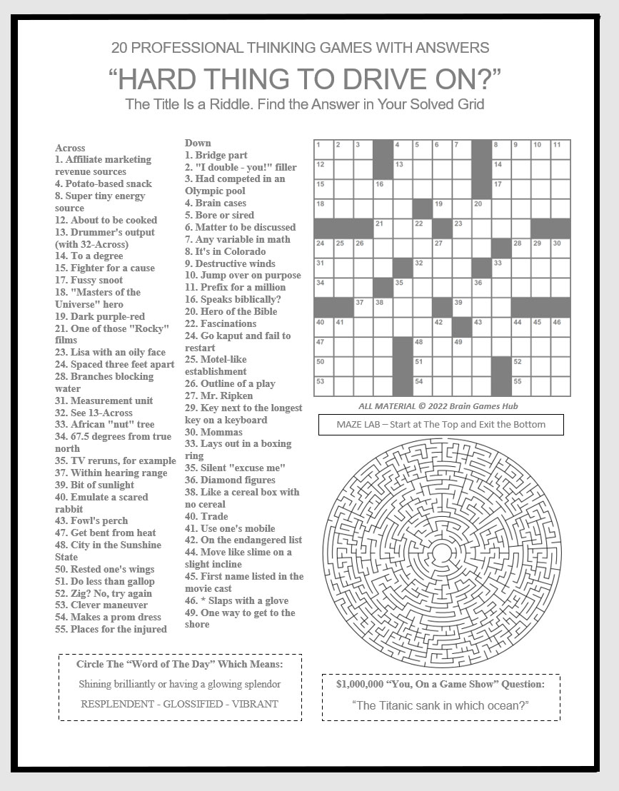 Printable Crossword Puzzles By Timothy Parker 2