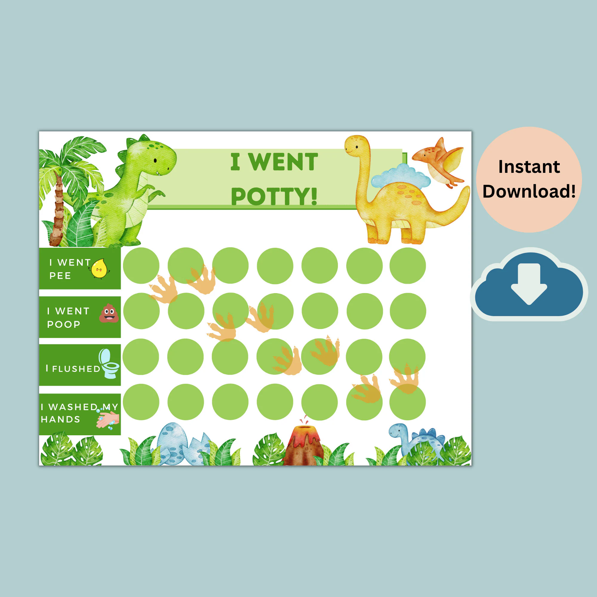 Printable Dinosaur Potty Training Chart