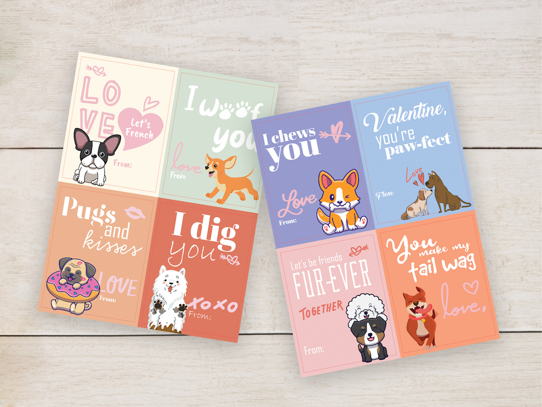 Printable Dog Valentines Day Cards