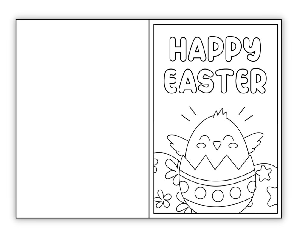 Printable Easter Colouring Card