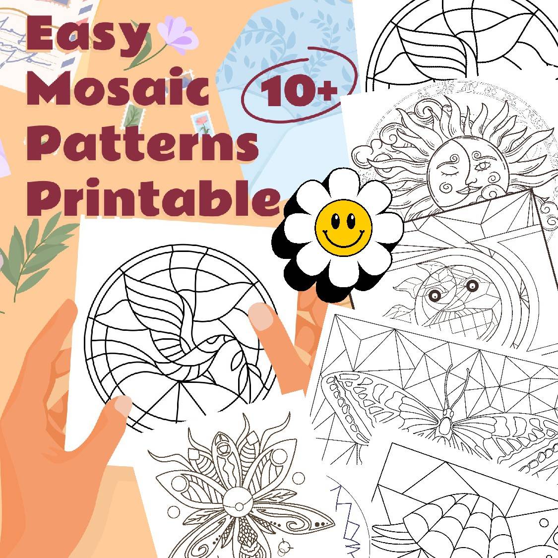 Printable Easy Mosaic Patterns For Kids Fun And Simple Art Activity Sheets 13717775