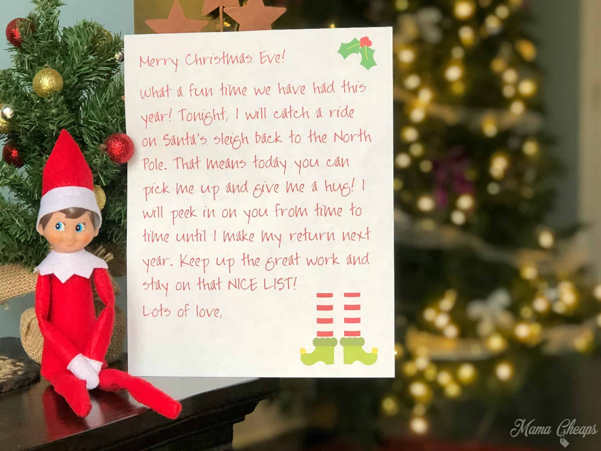 Printable Elf Farewell Letter For Christmas Eve