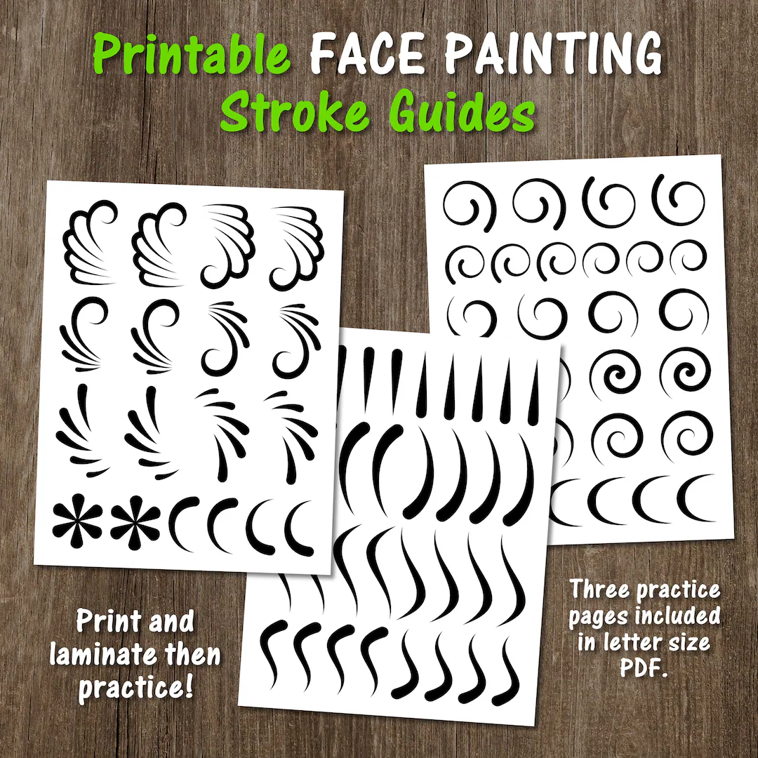 Printable Face Paint Practice Guides