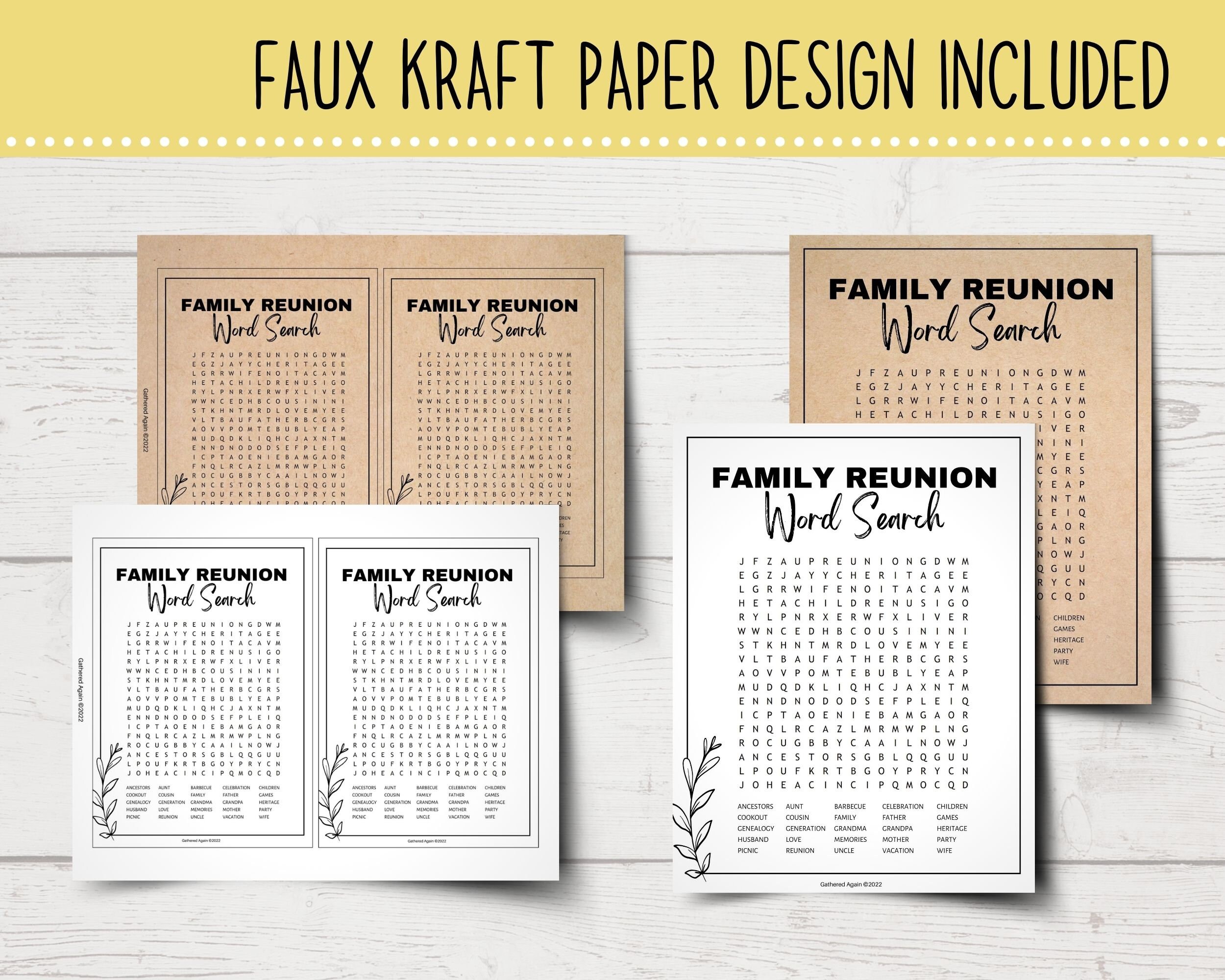 free printable family reunion word search