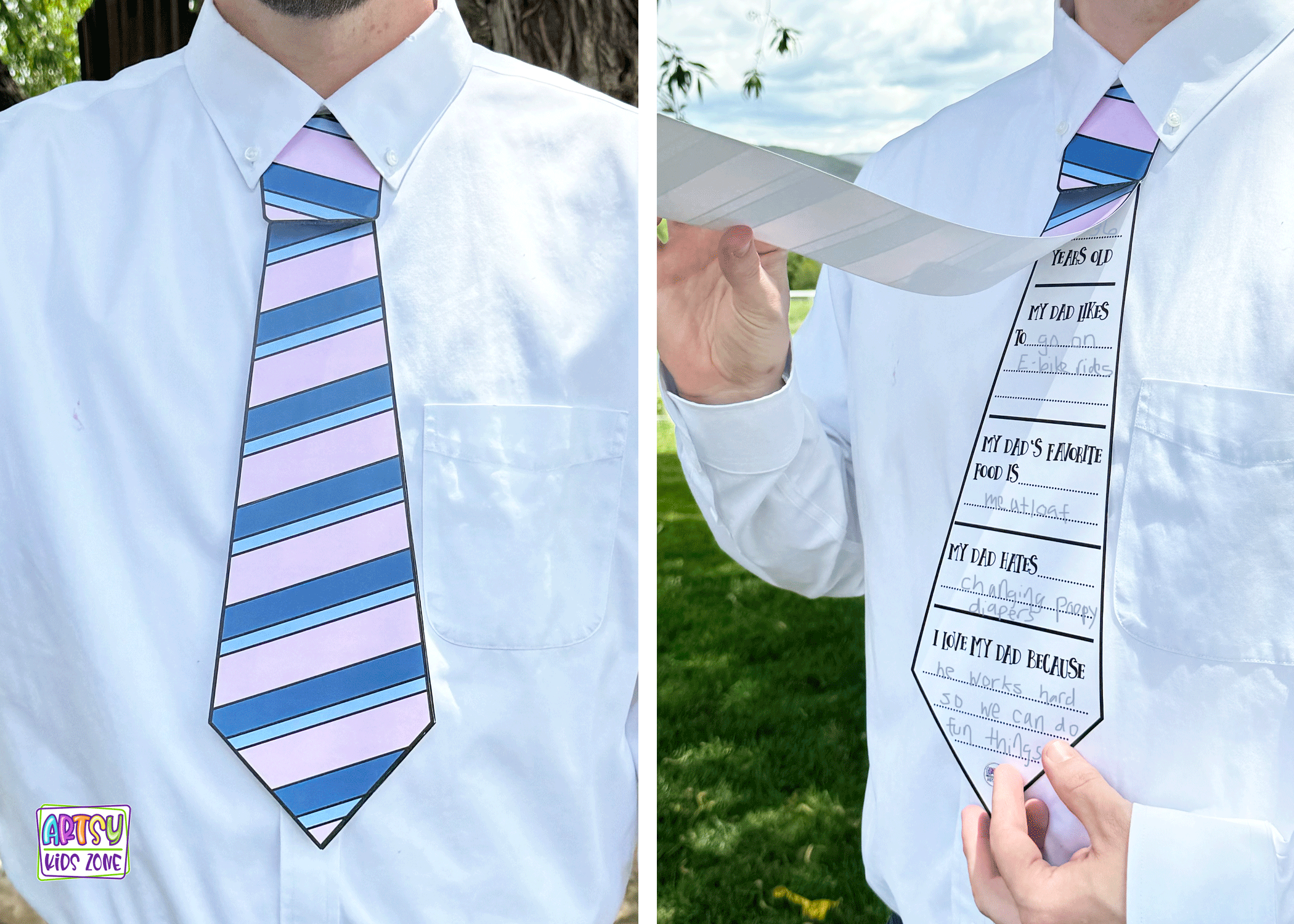 free paper tie template printable